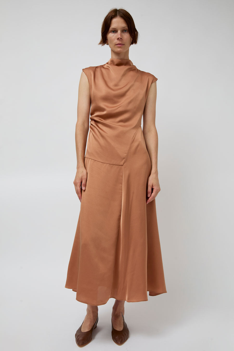 Atelier Delphine Twisted Dress in Camel