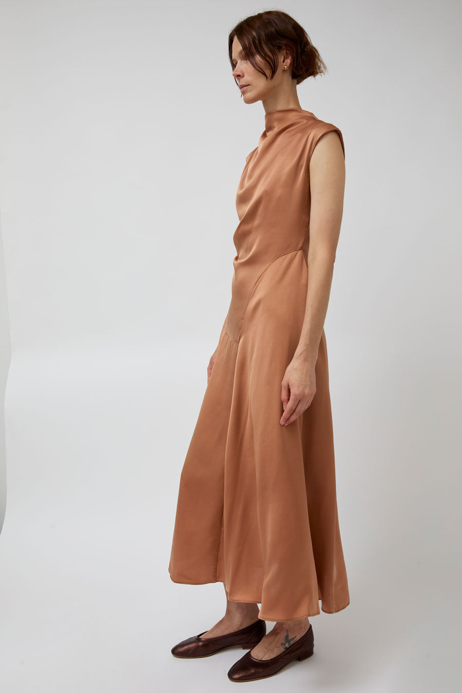 Atelier Delphine Twisted Dress in Camel