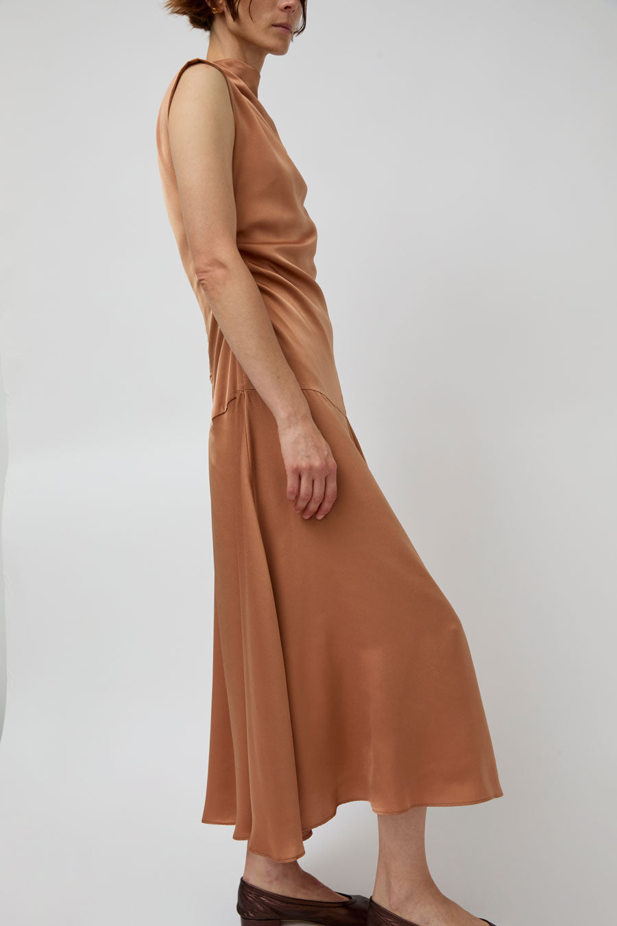 Atelier Delphine Twisted Dress in Camel