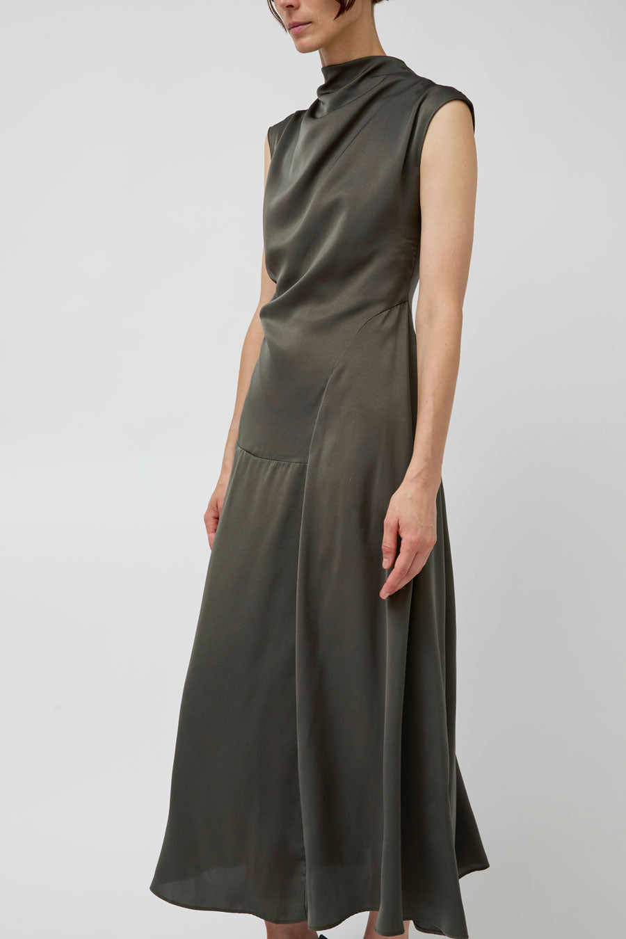 Atelier Delphine Twisted Dress in Olive