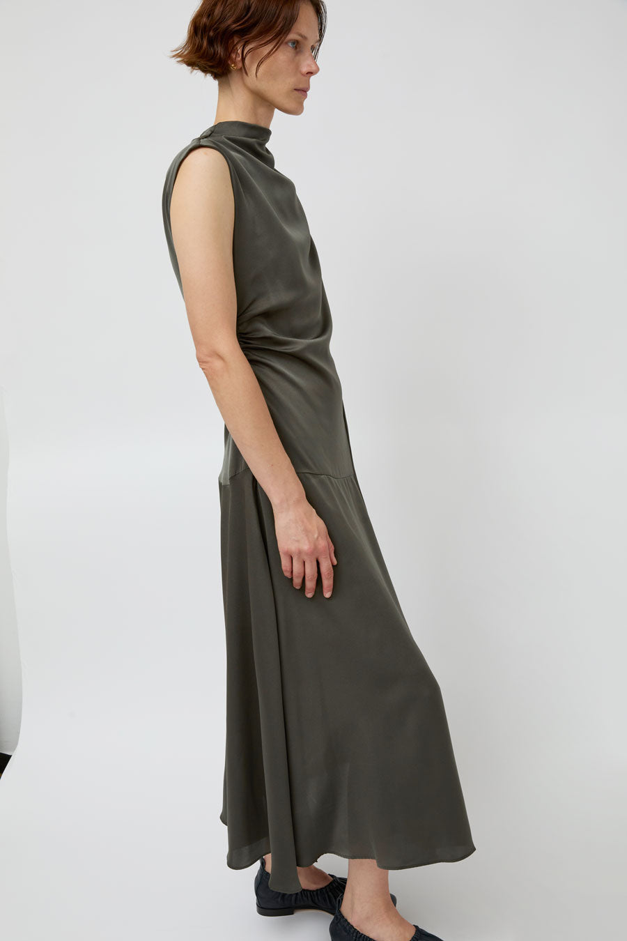 Atelier Delphine Twisted Dress in Olive