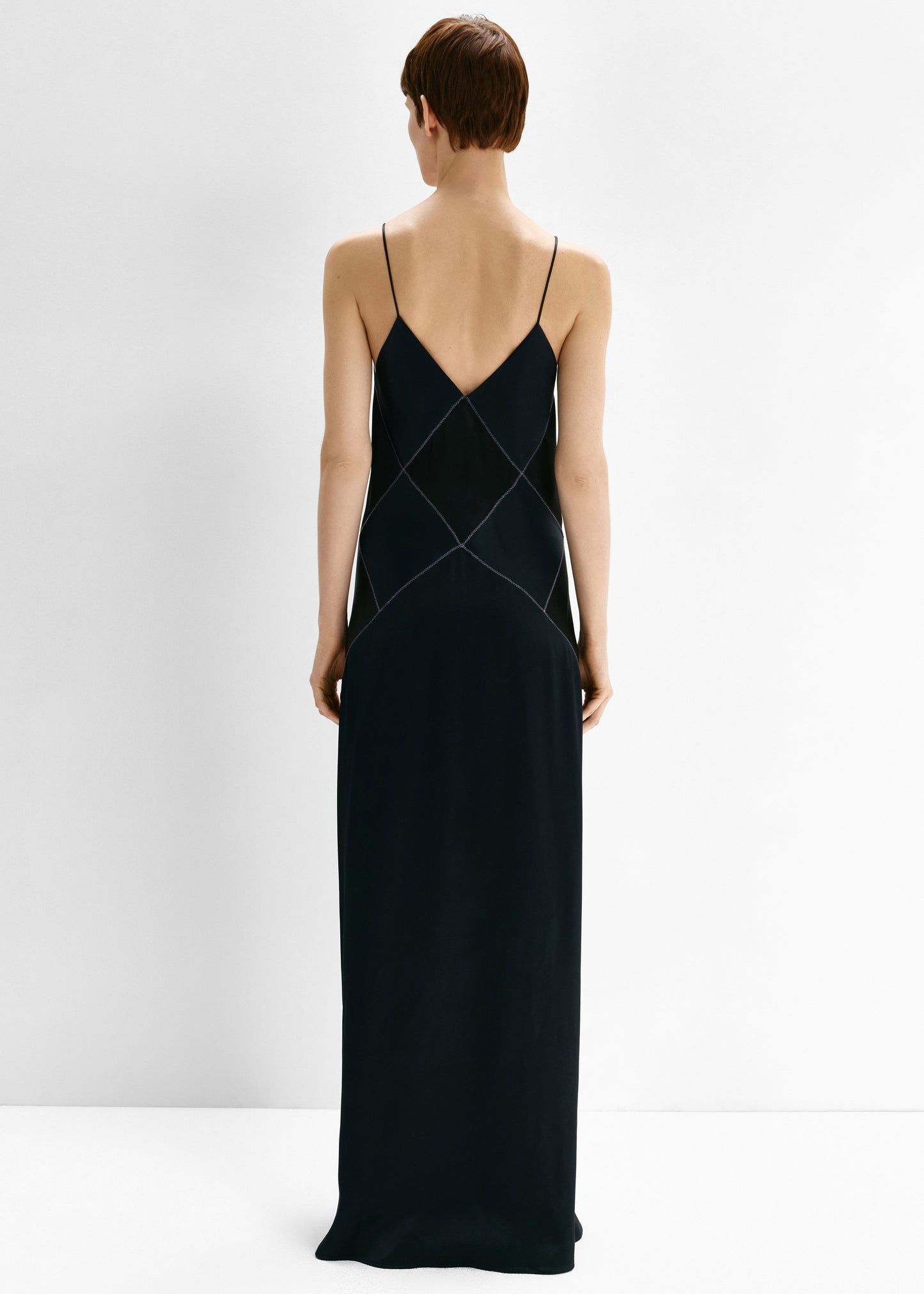 Bevza Rhombuses Dress - Dark Ink Navy/Black