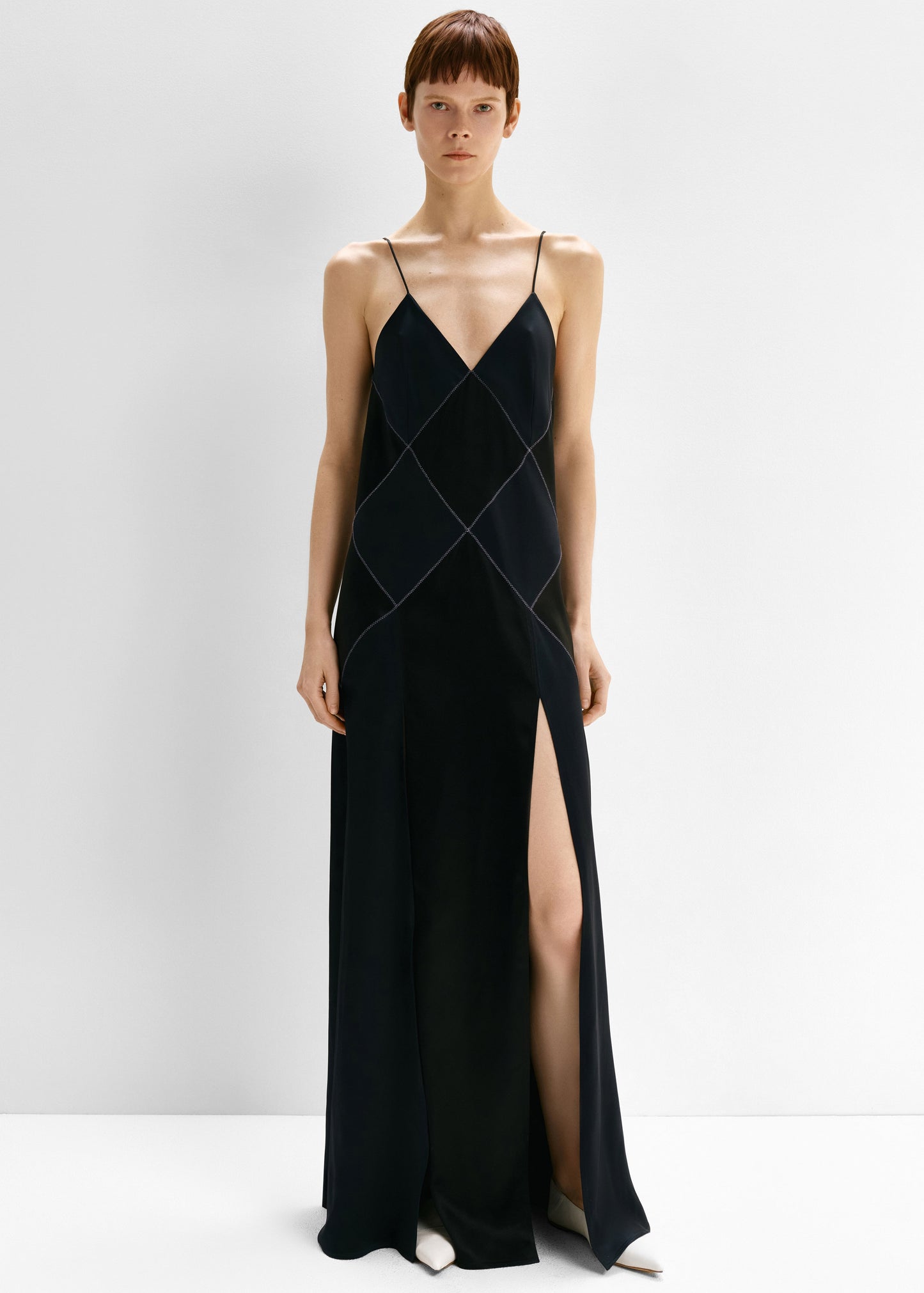 Bevza Rhombuses Dress - Dark Ink Navy/Black