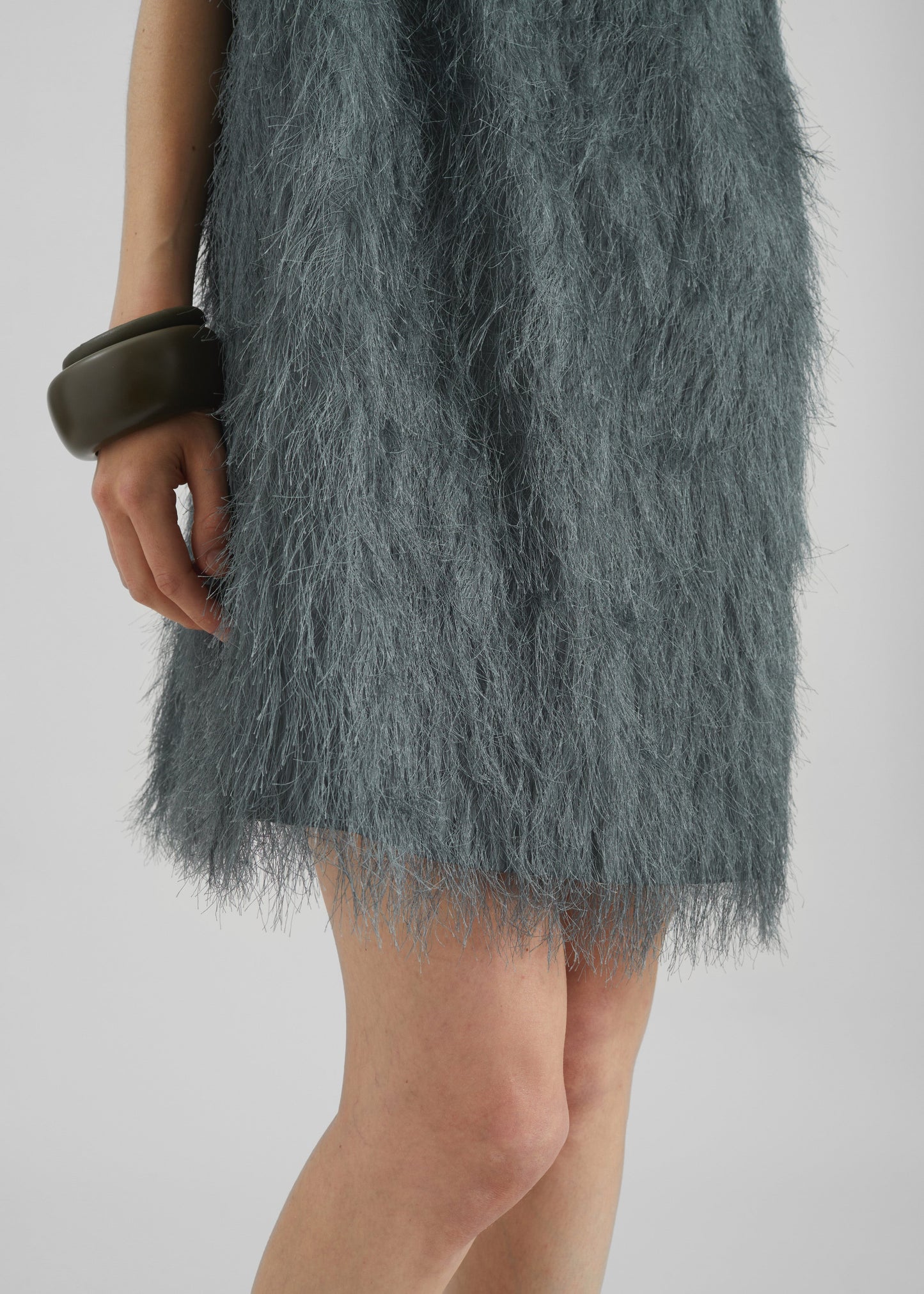 Biarritz Fringed Mini Dress - Storm Grey