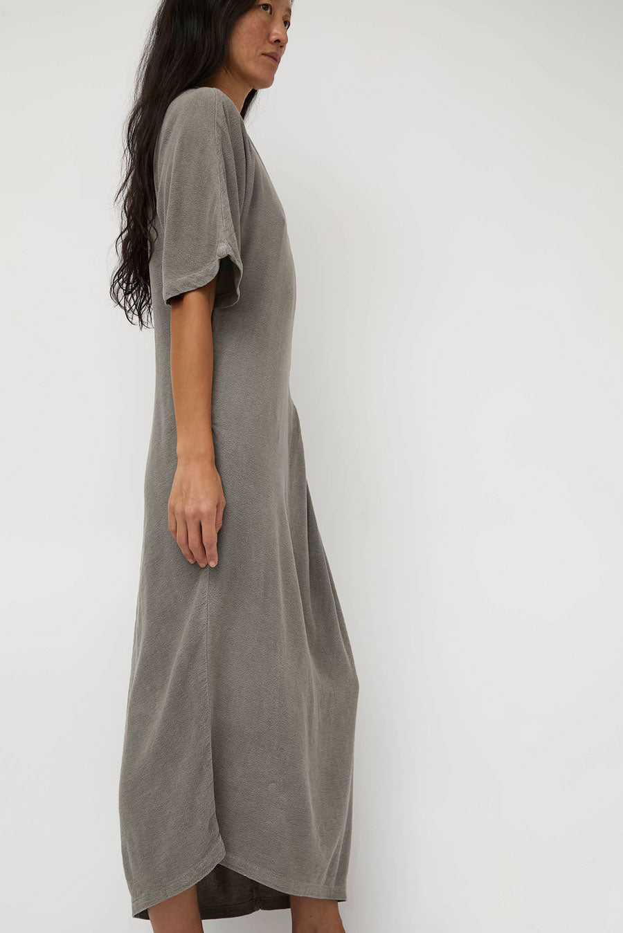 Black Crane Greek Dress in Dark Stone