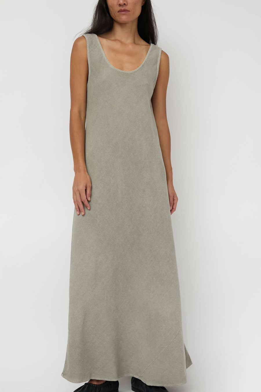Black Crane Maxi Dress in Limestone