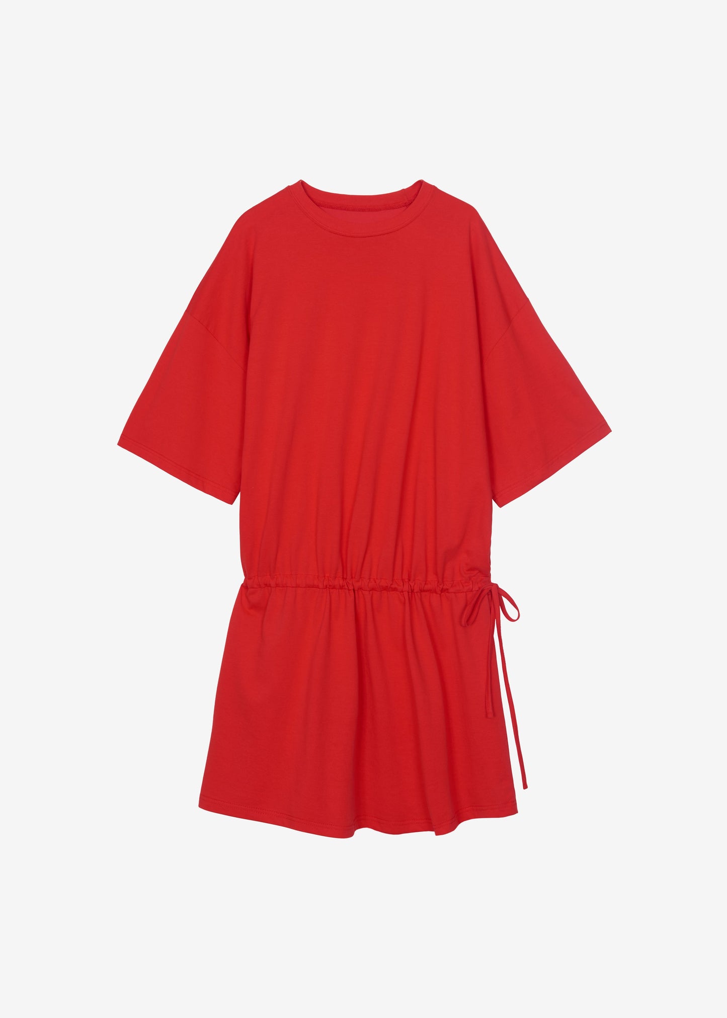 Calitri Drop Waist T-Shirt Dress - Red