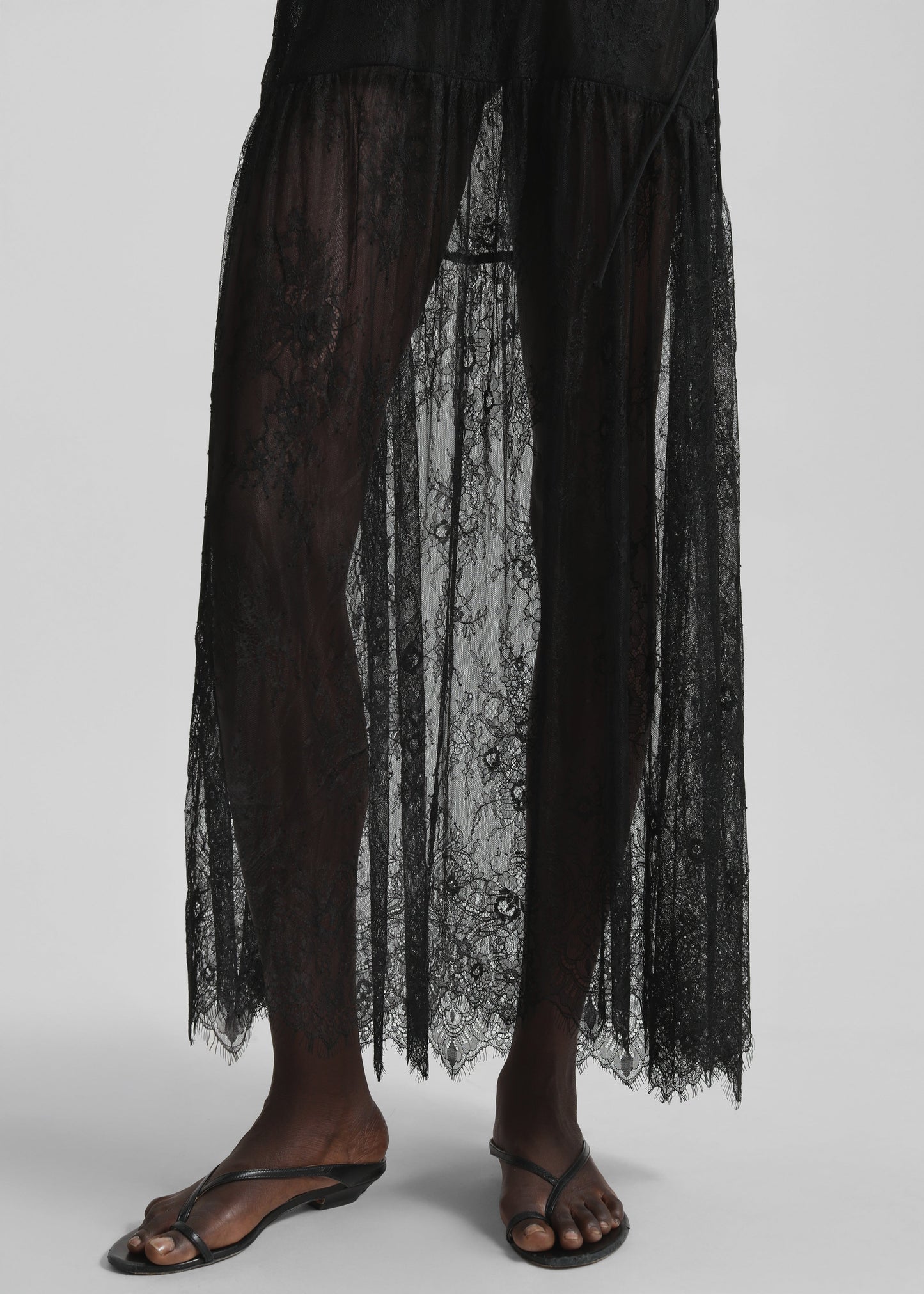 Calvi Maxi Lace Dress - Black