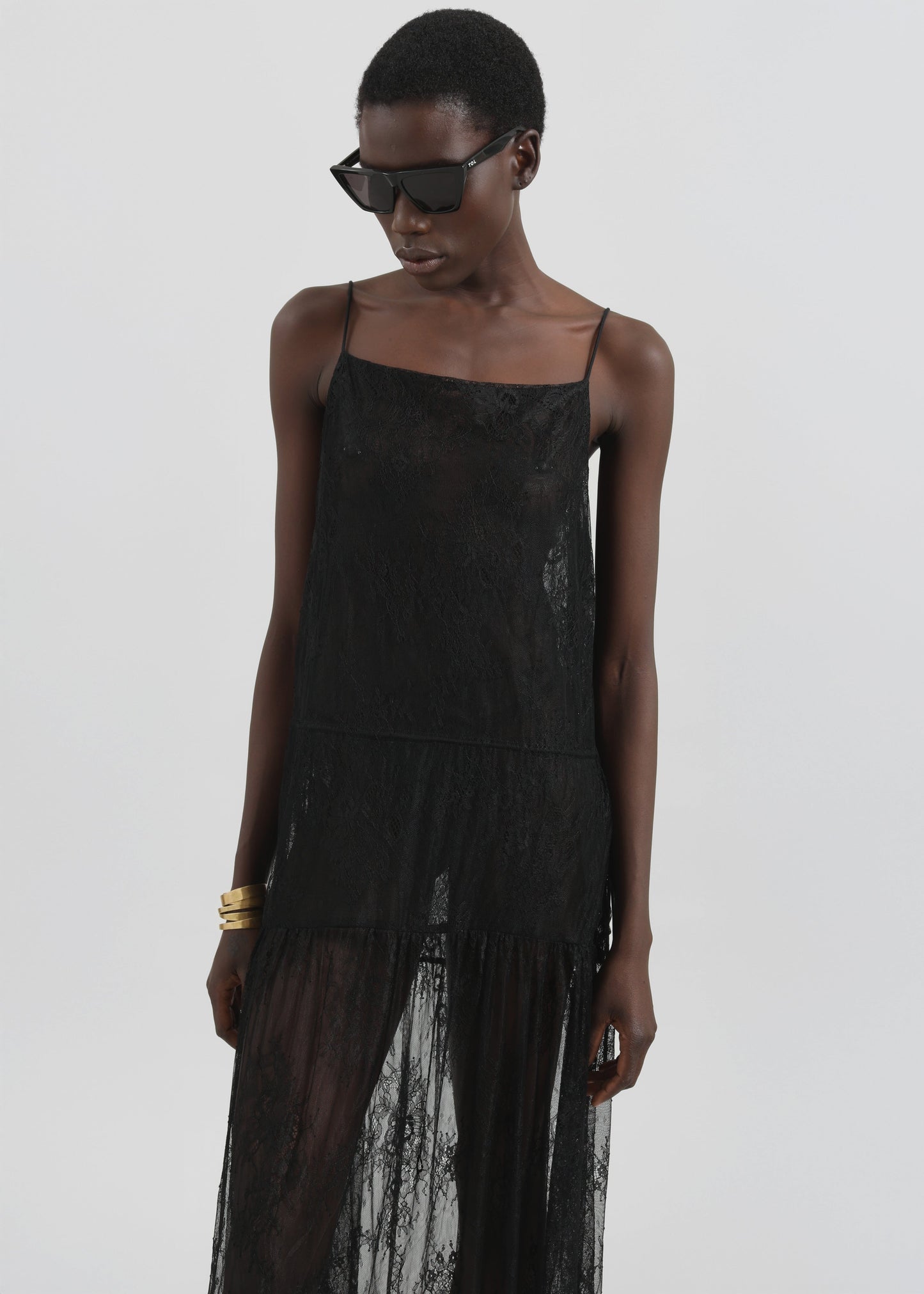 Calvi Maxi Lace Dress - Black