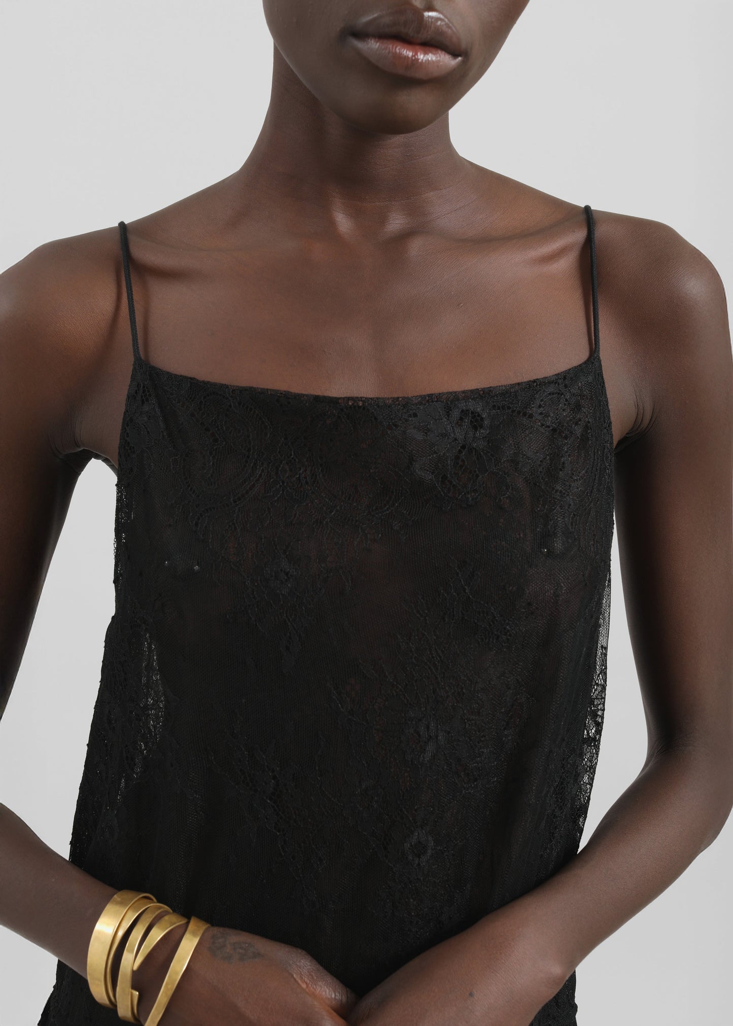 Calvi Maxi Lace Dress - Black
