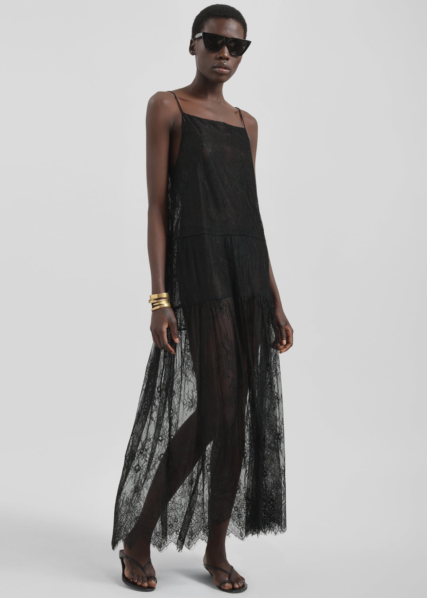 Calvi Maxi Lace Dress - Black