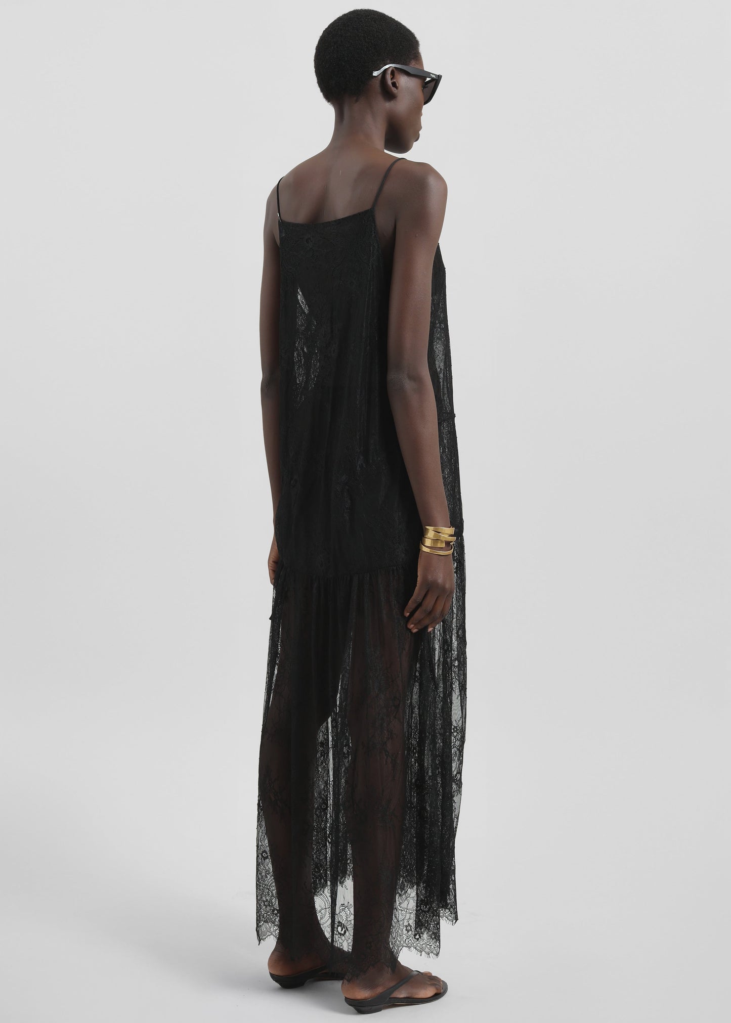 Calvi Maxi Lace Dress - Black