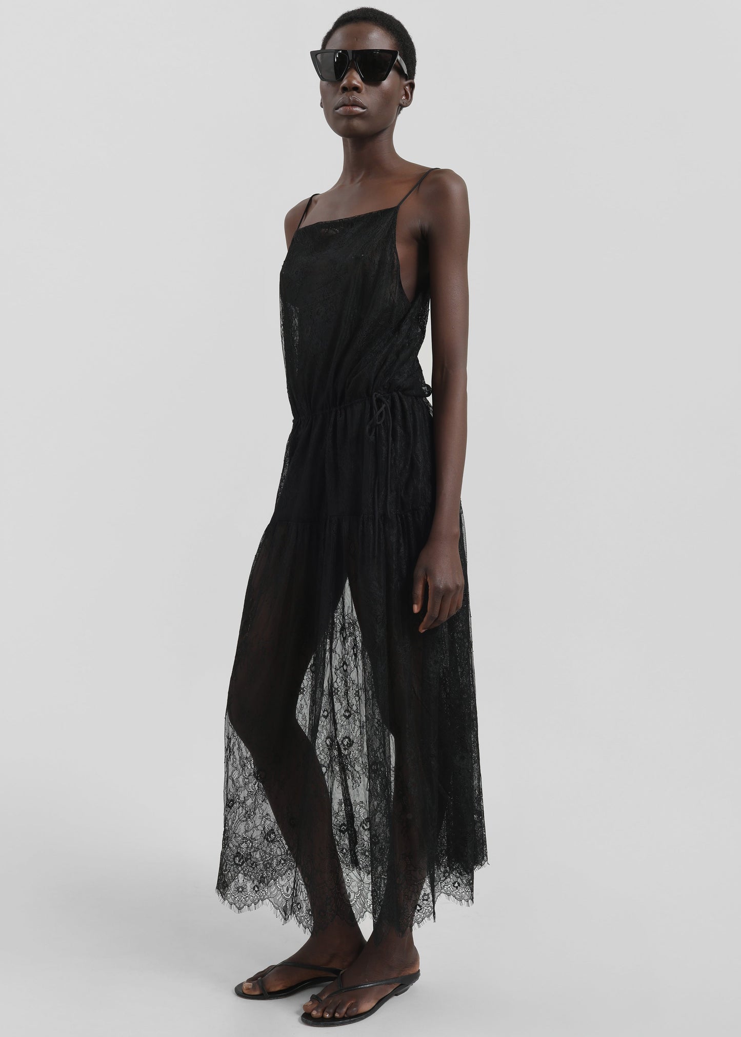 Calvi Maxi Lace Dress - Black