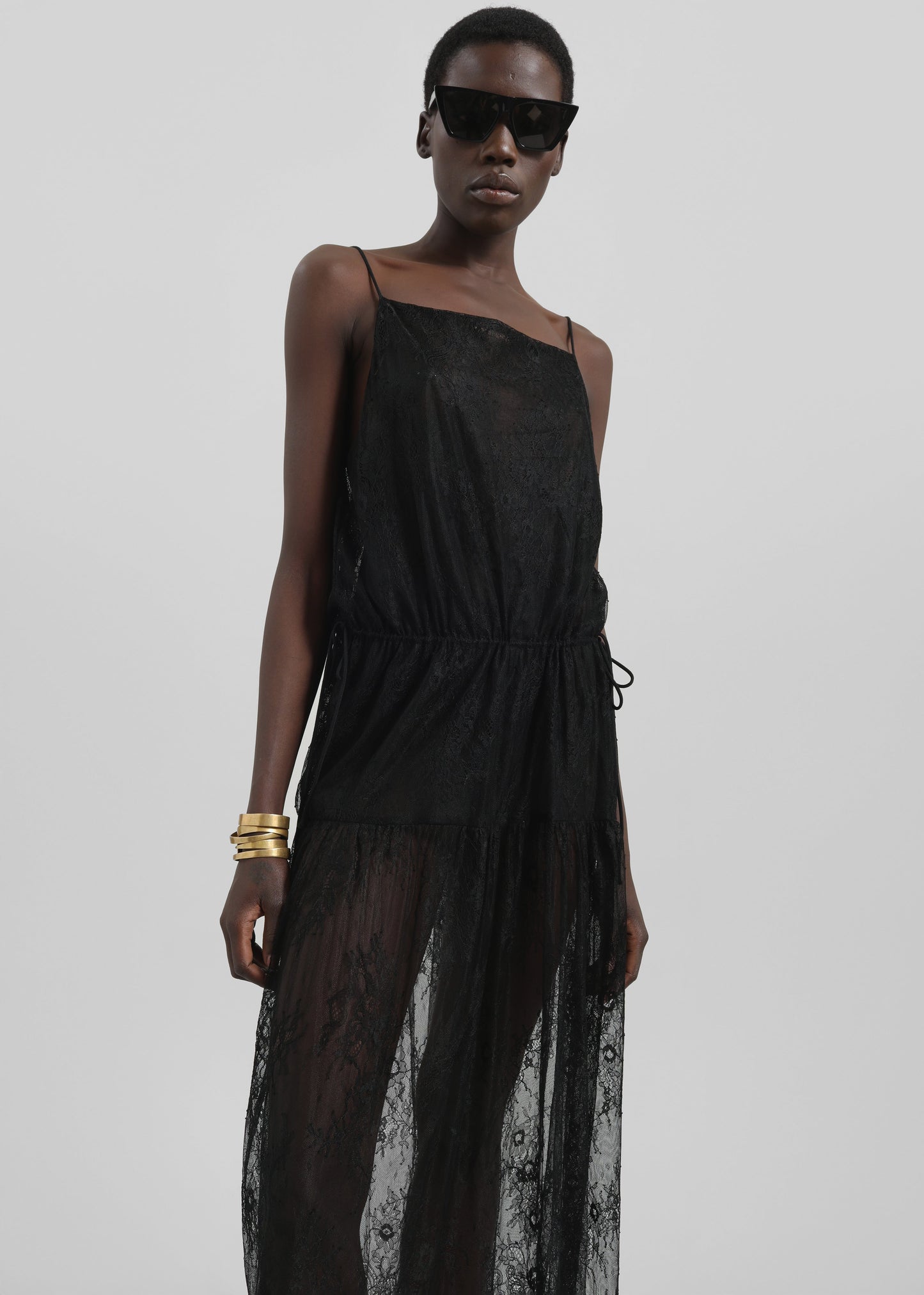 Calvi Maxi Lace Dress - Black