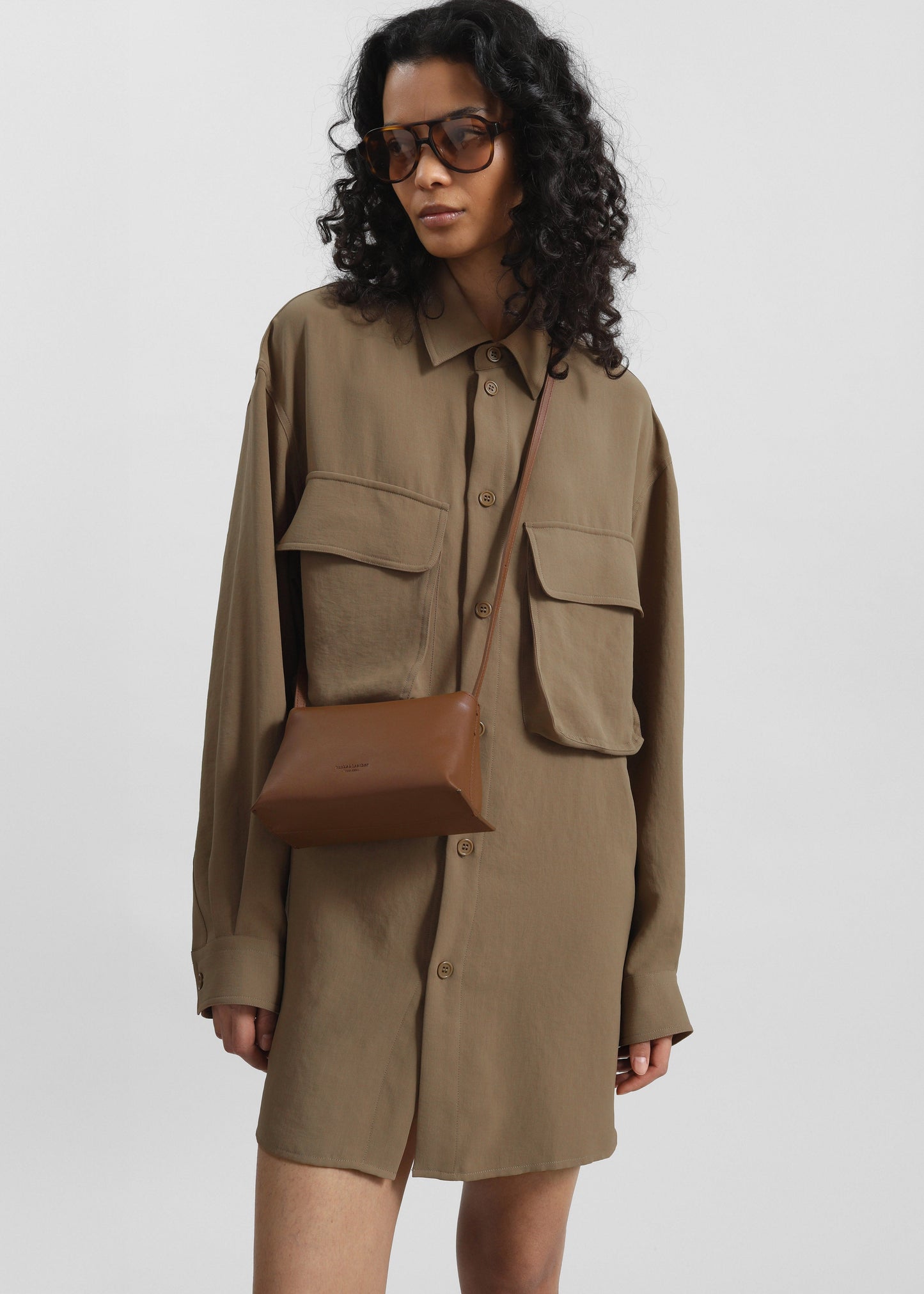 Carbis Cargo Shirt Dress - Camel