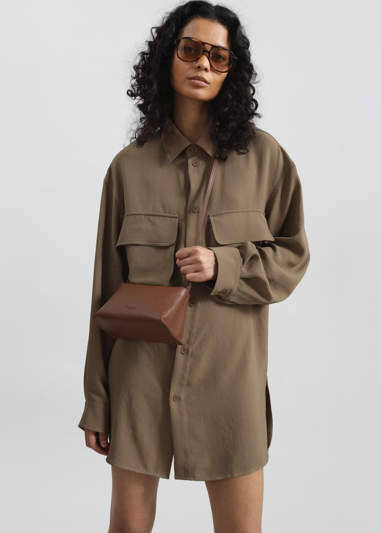 Carbis Cargo Shirt Dress - Camel