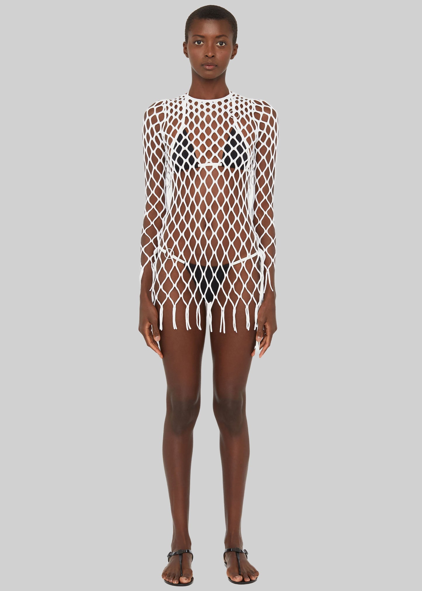 Christopher Esber Knitted Mesh Mini Dress - White