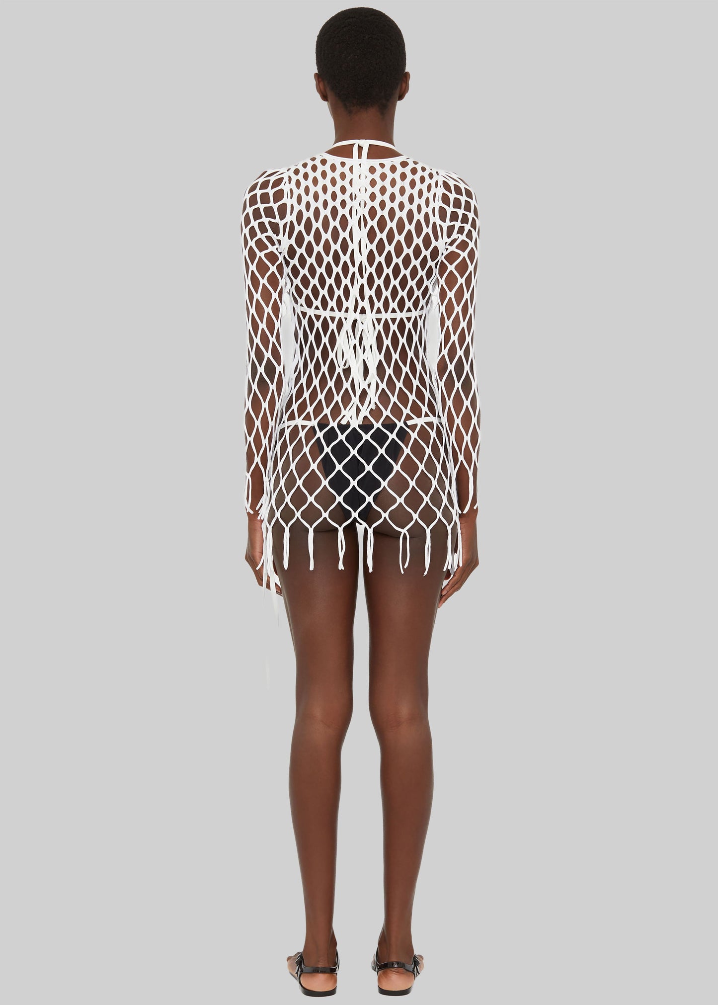Christopher Esber Knitted Mesh Mini Dress - White