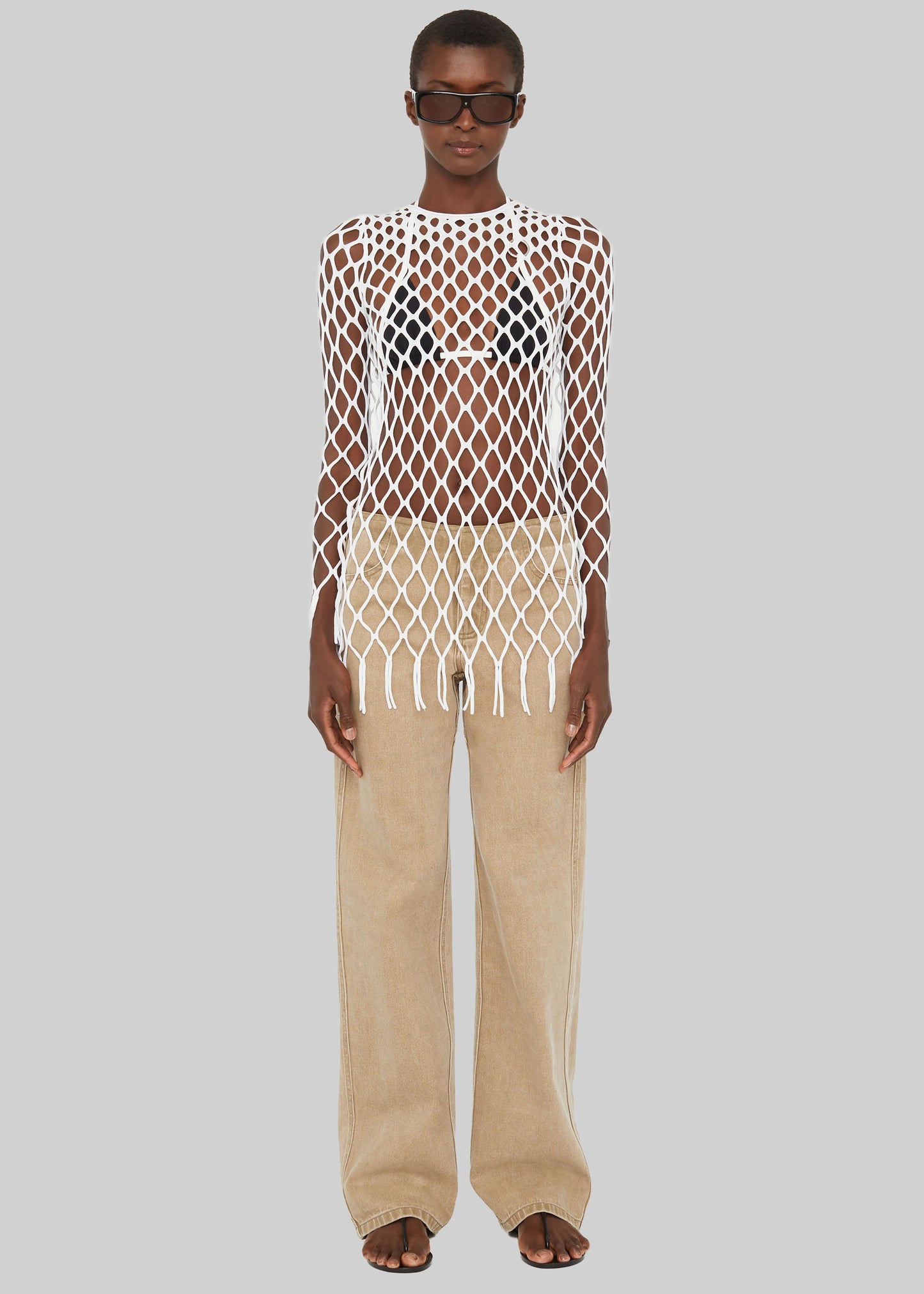 Christopher Esber Knitted Mesh Mini Dress - White