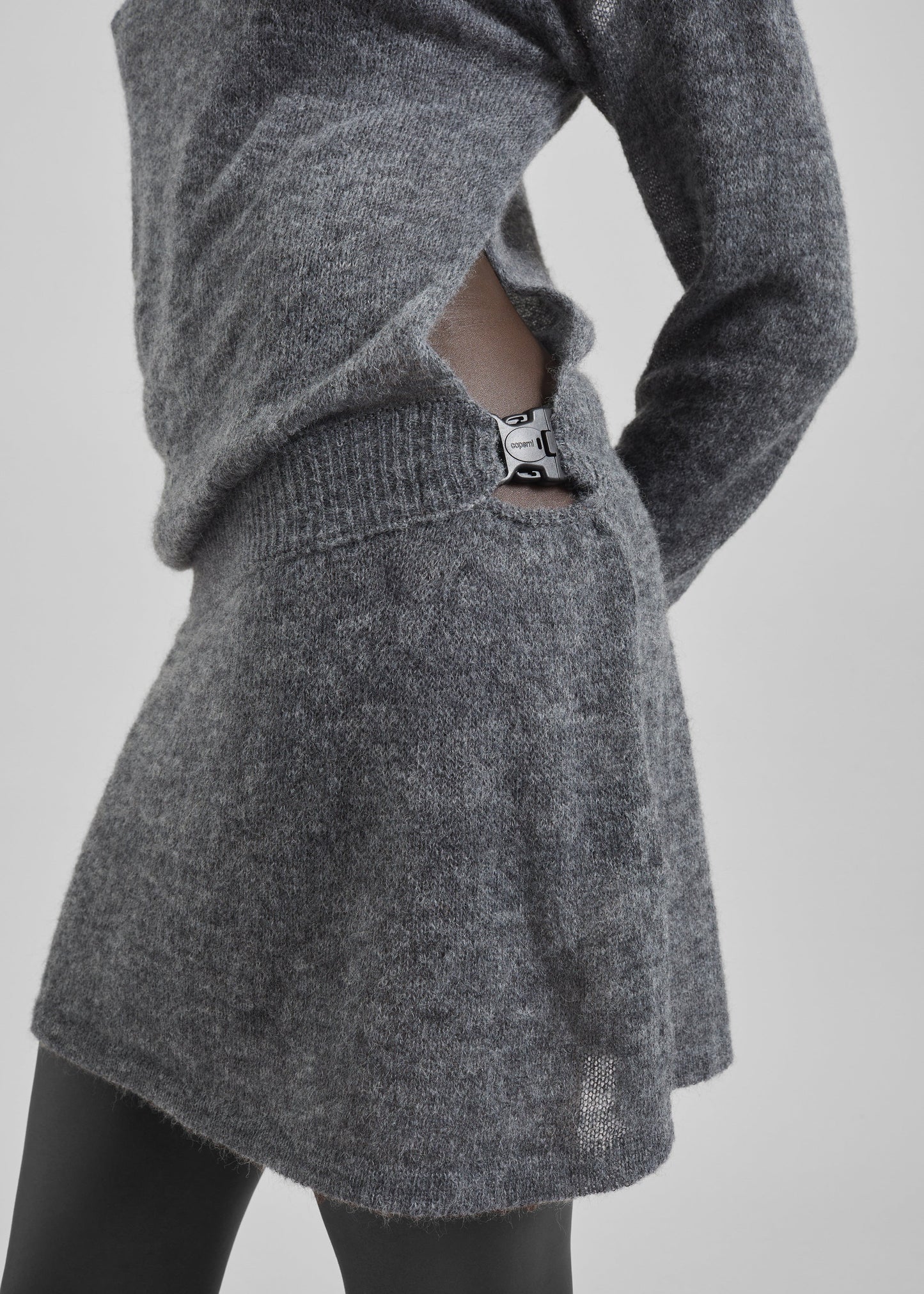 Coperni Buckle Cut-Out Dress - Grey