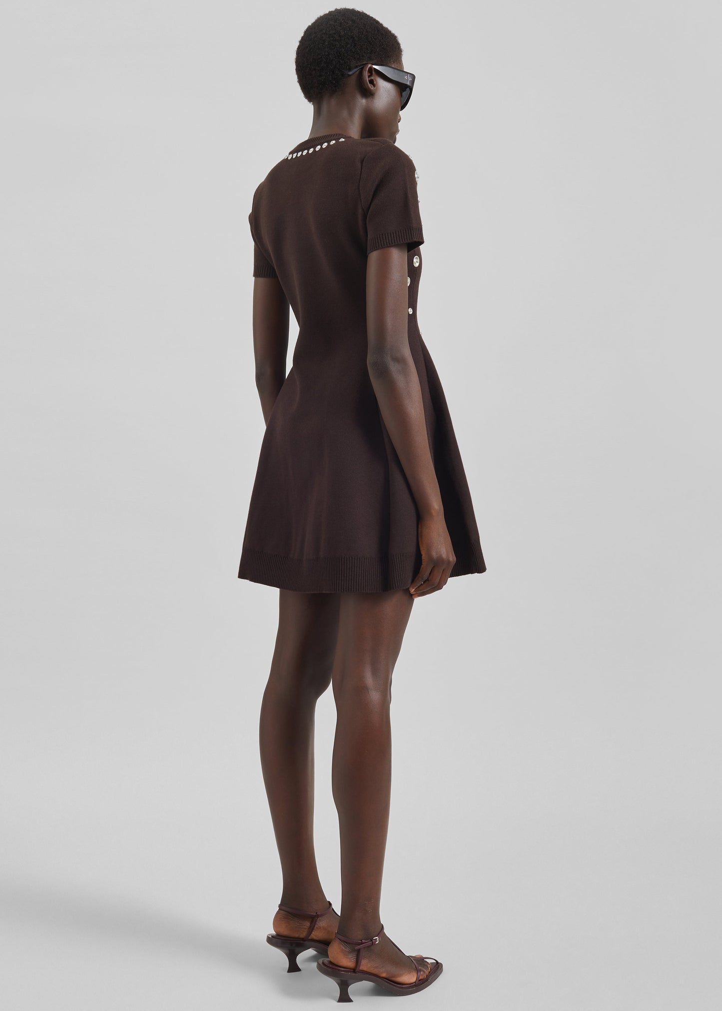 Coperni Snap Babydoll Dress - Brown