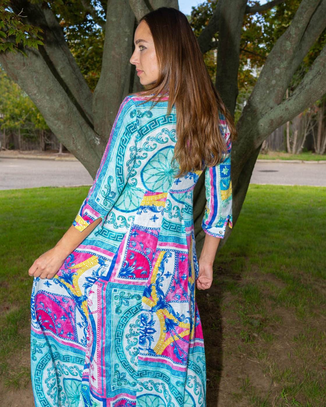 Shirt Dress New Linen Printed