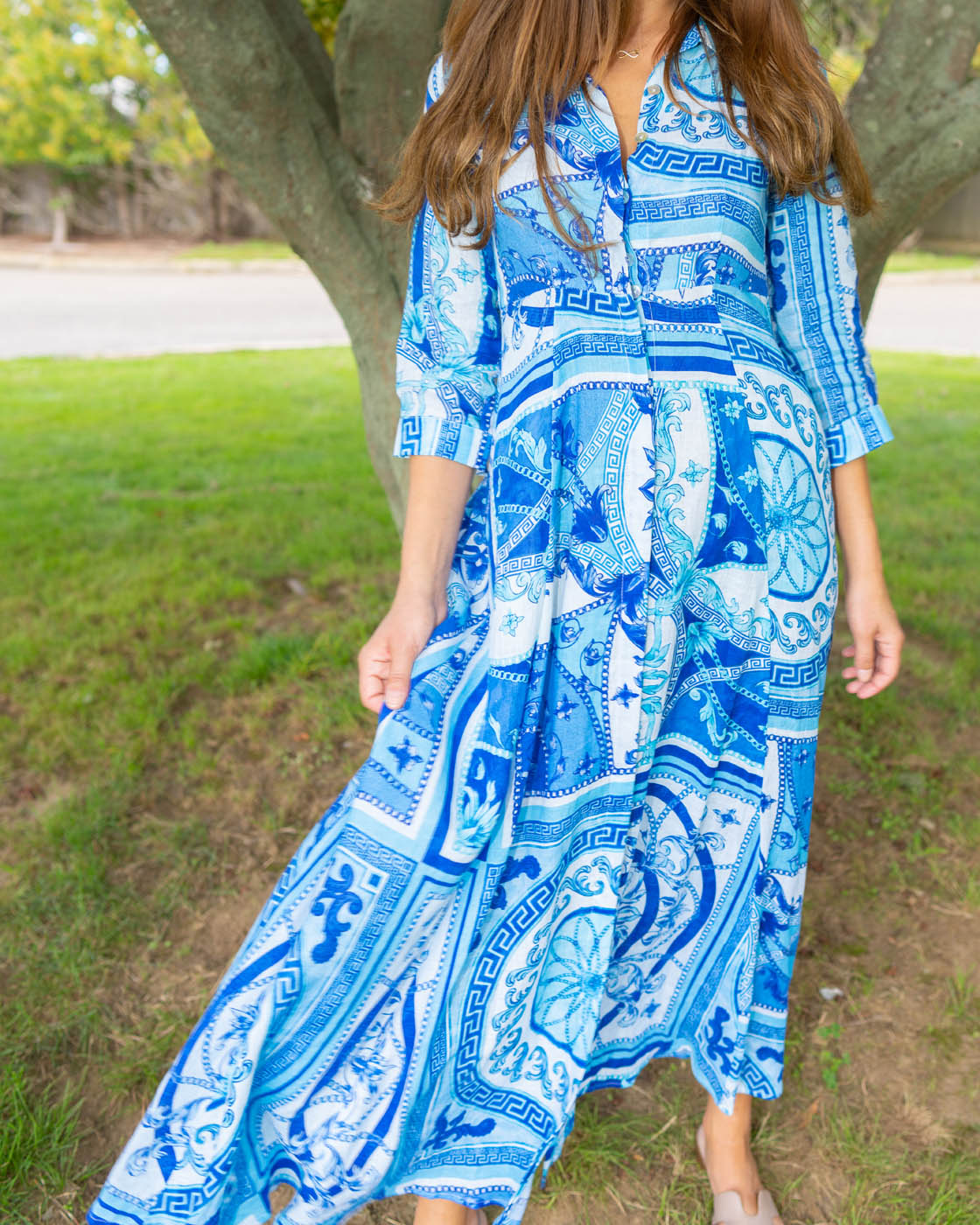 Shirt Dress New Linen Printed