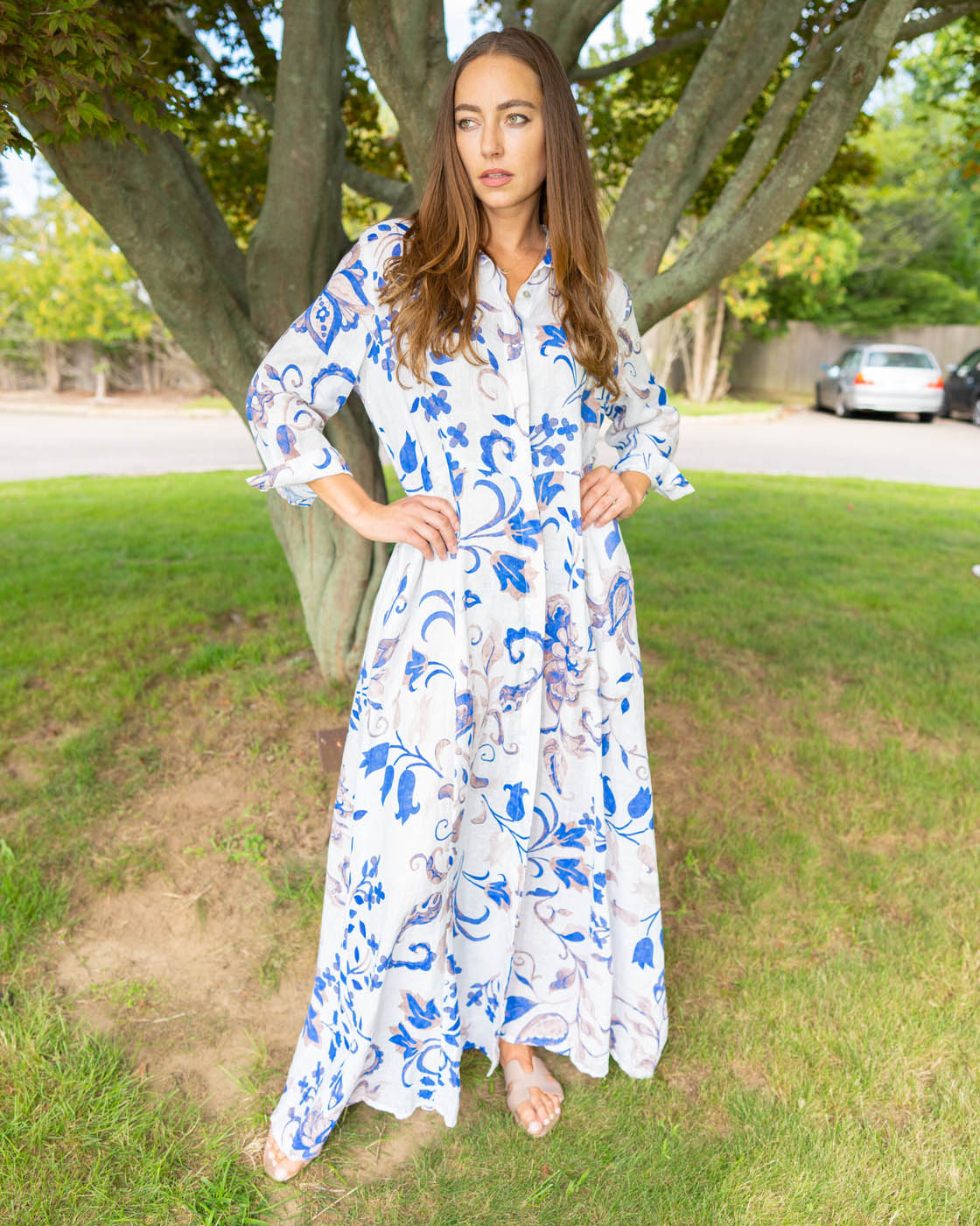 Shirt Dress New Linen Printed