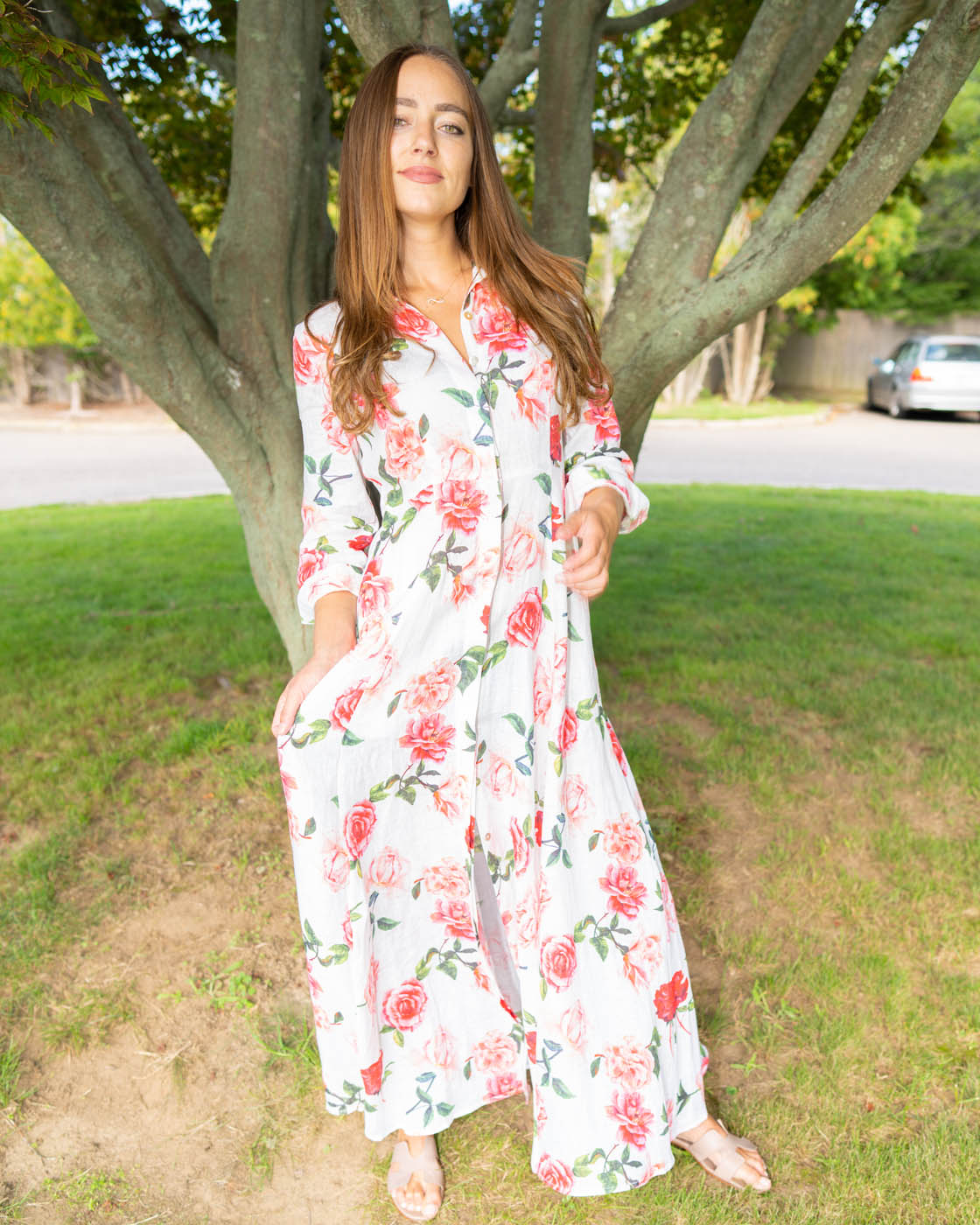 Shirt Dress New Linen Printed