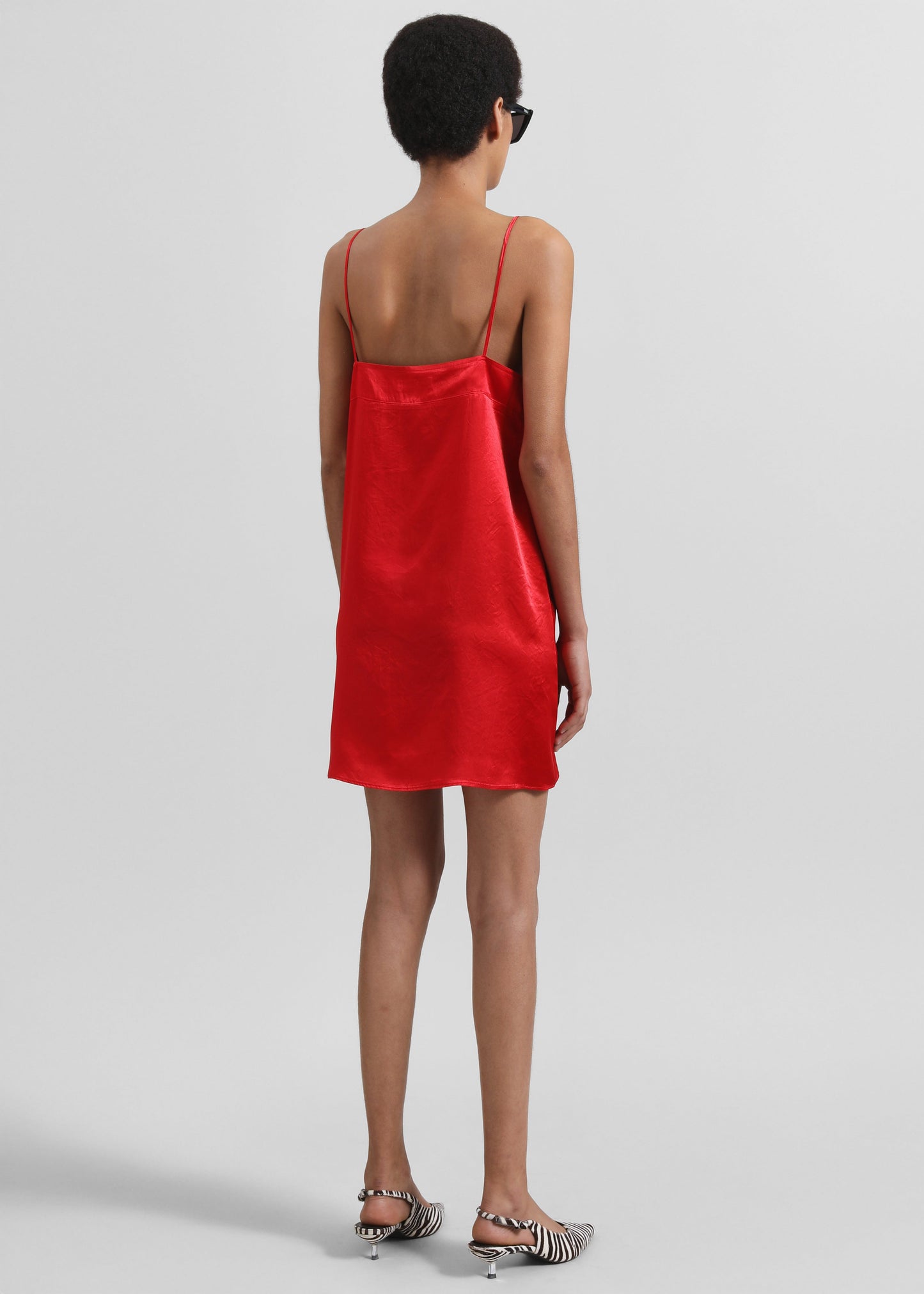 Elma Satin Mini Dress - Red