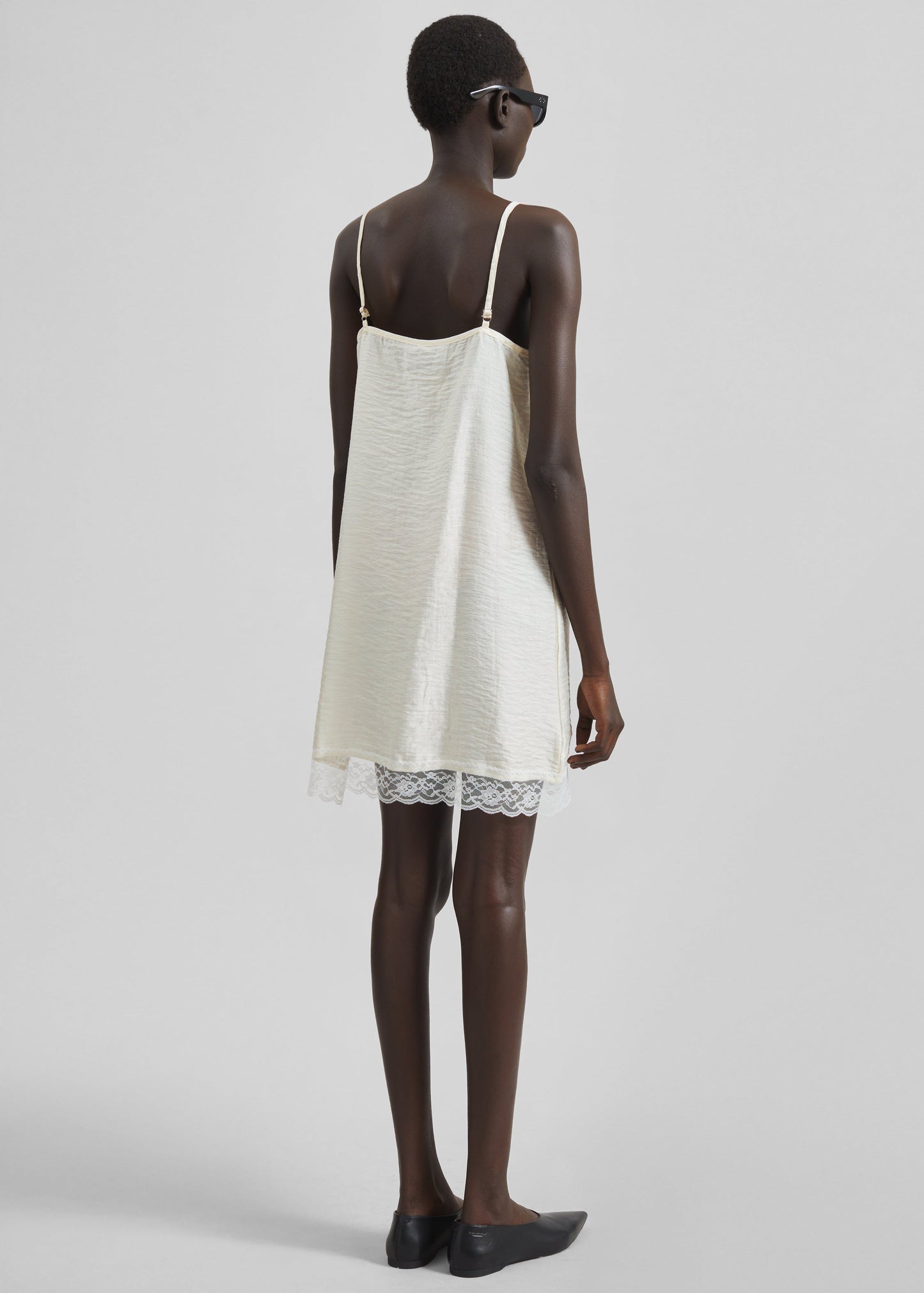 Elvina Lace Trim Slip Dress - Cream