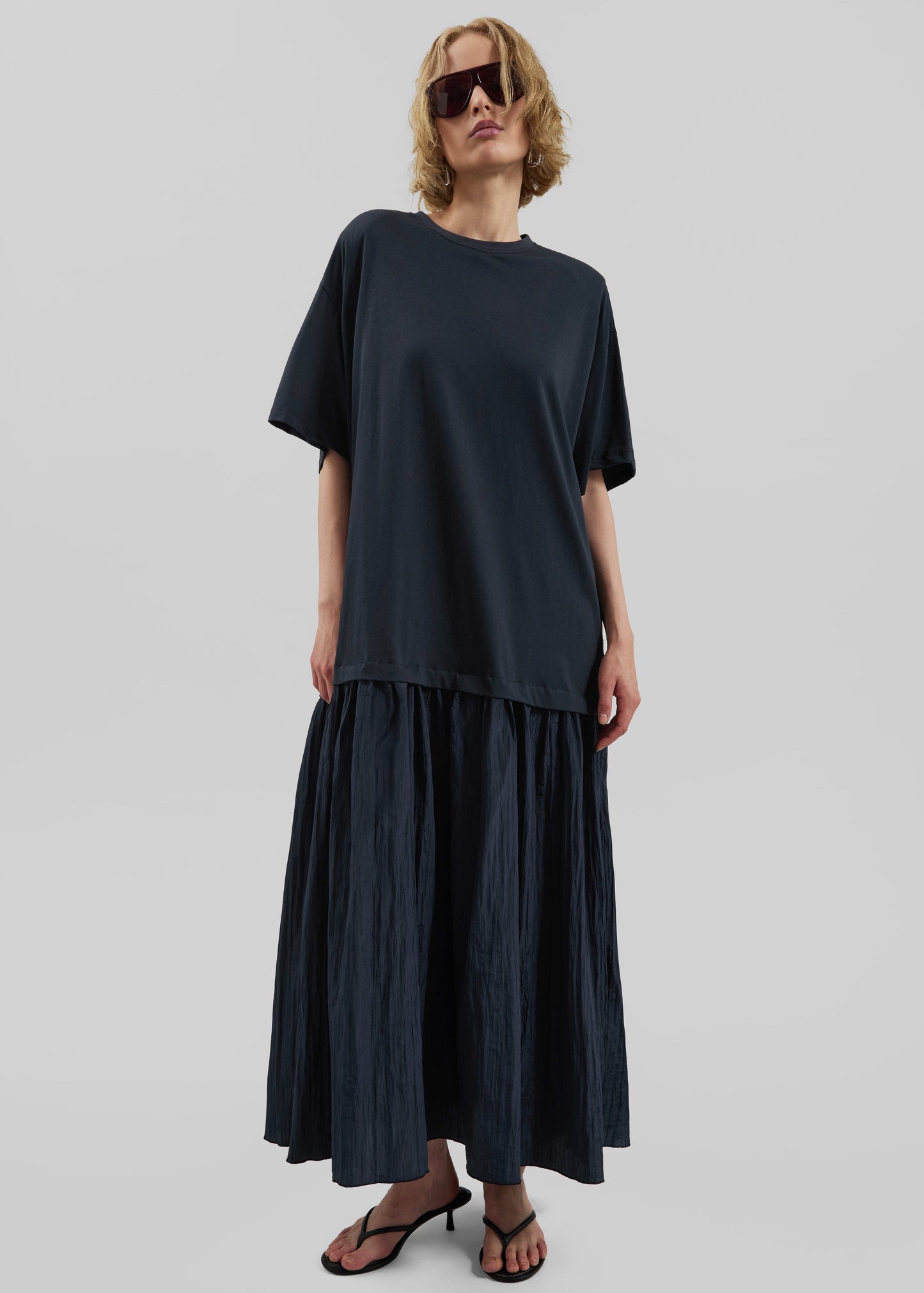 Endell Drop-Waist T-Shirt Dress - Navy
