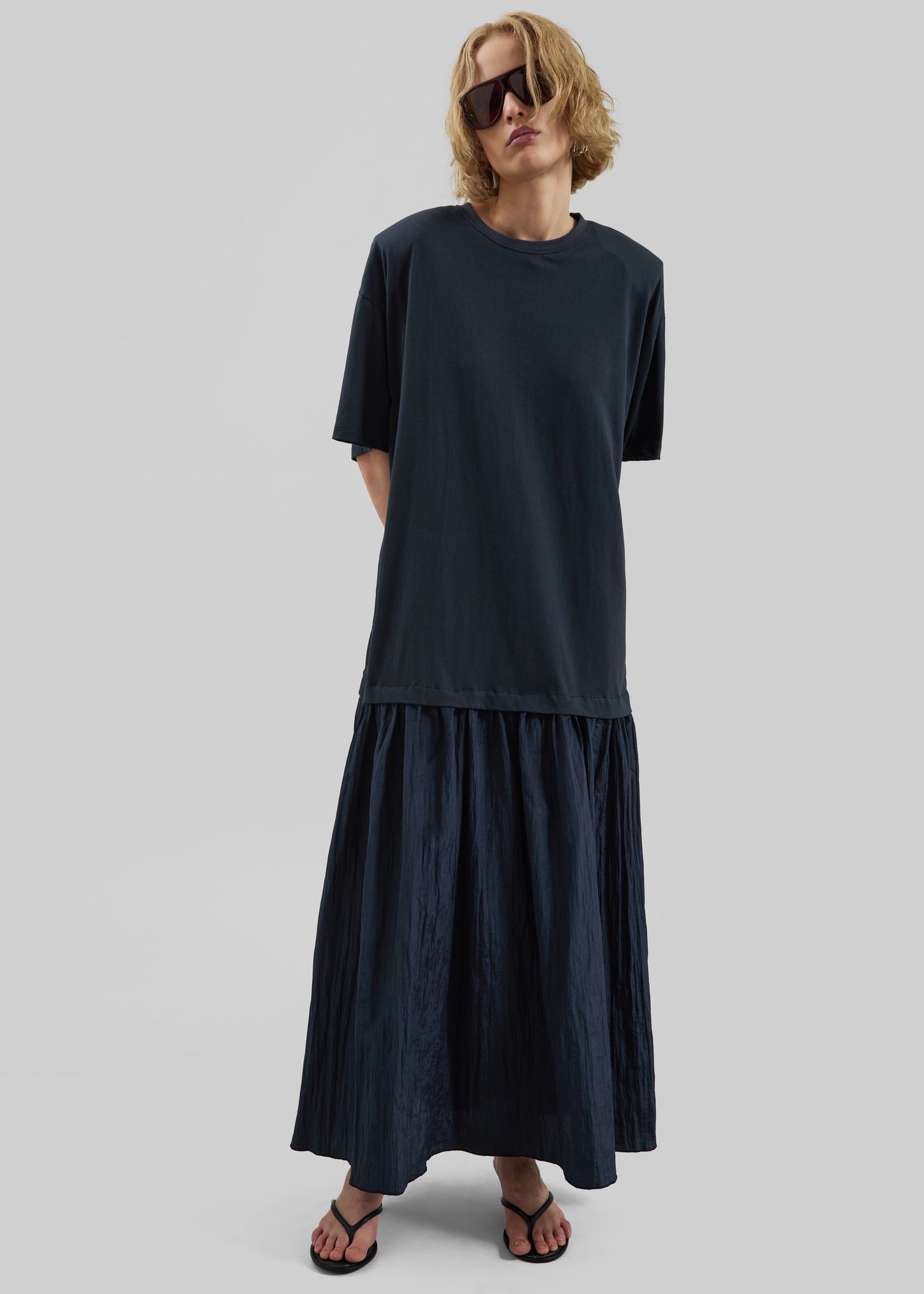 Endell Drop-Waist T-Shirt Dress - Navy