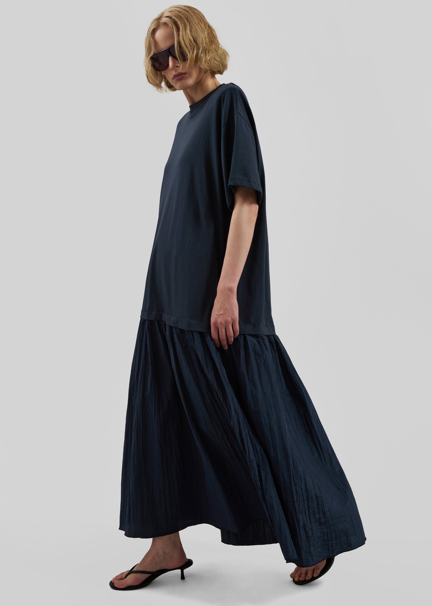 Endell Drop-Waist T-Shirt Dress - Navy