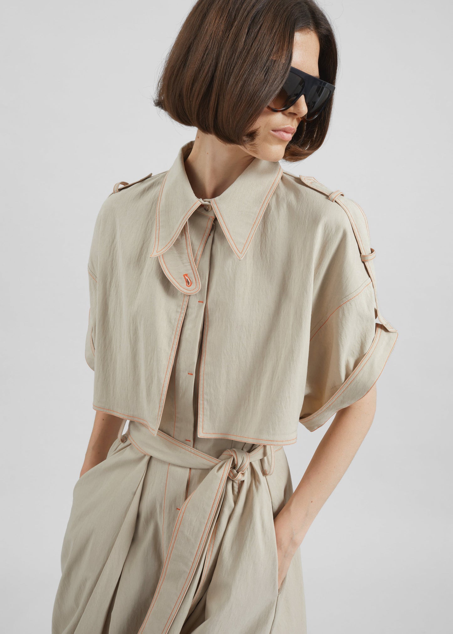 Everset Trench Dress - Beige
