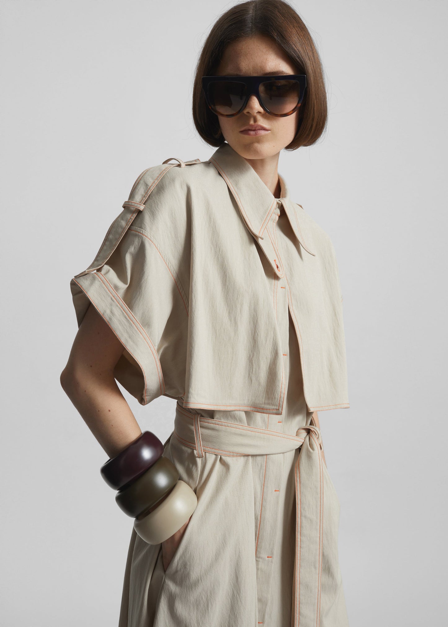 Everset Trench Dress - Beige