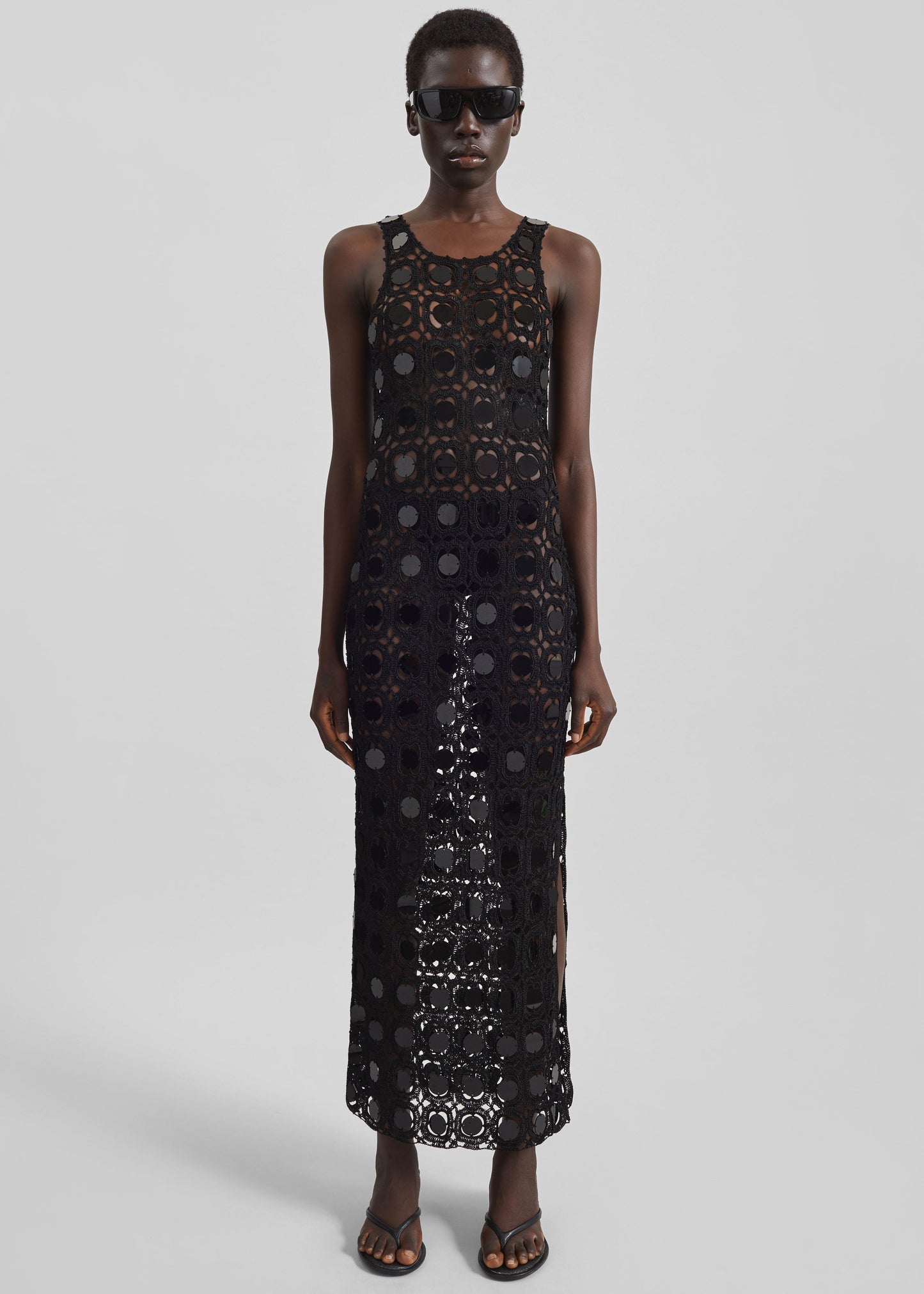 Hamina Mirror Crochet Dress - Black