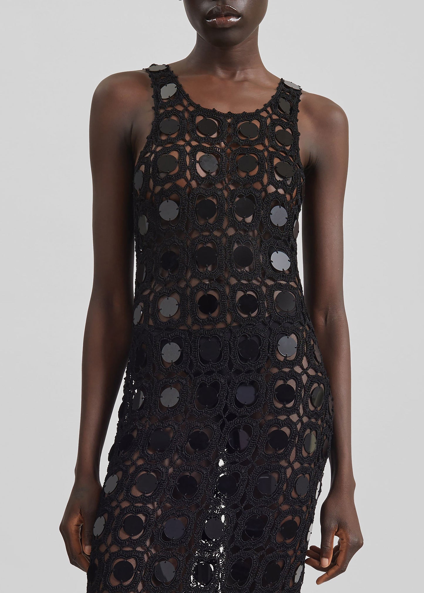 Hamina Mirror Crochet Dress - Black