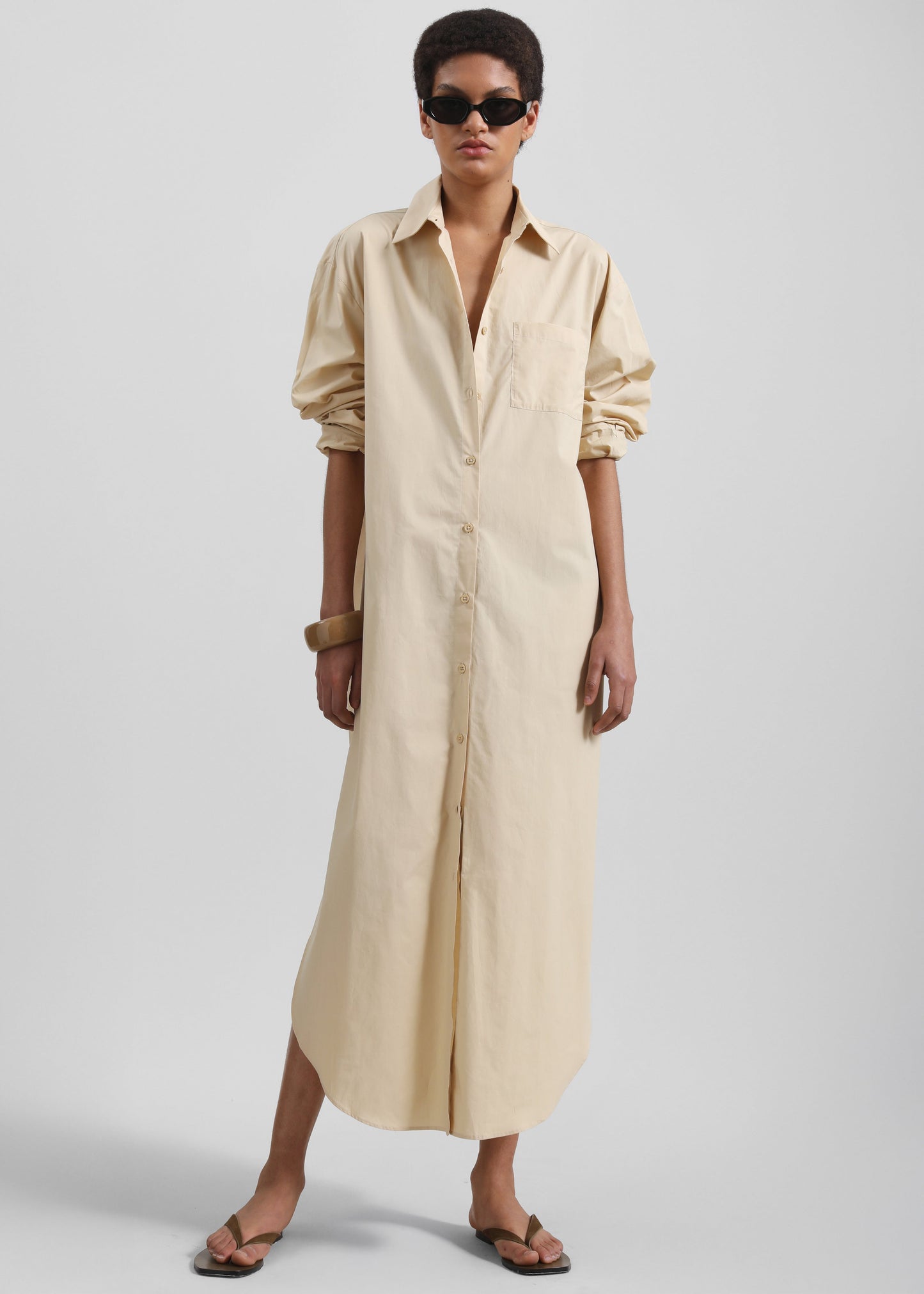 Helena Shirt Dress - Beige