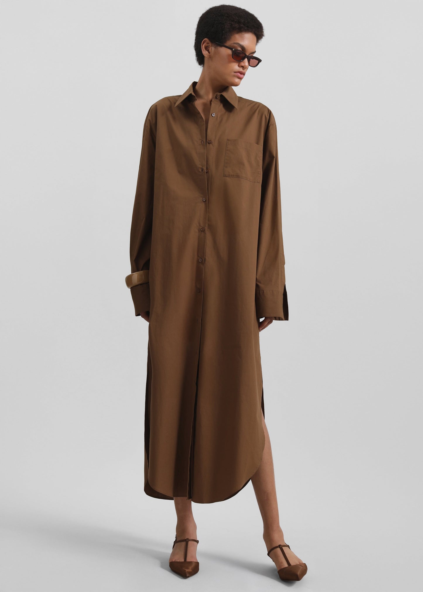 Helena Shirt Dress - Brown
