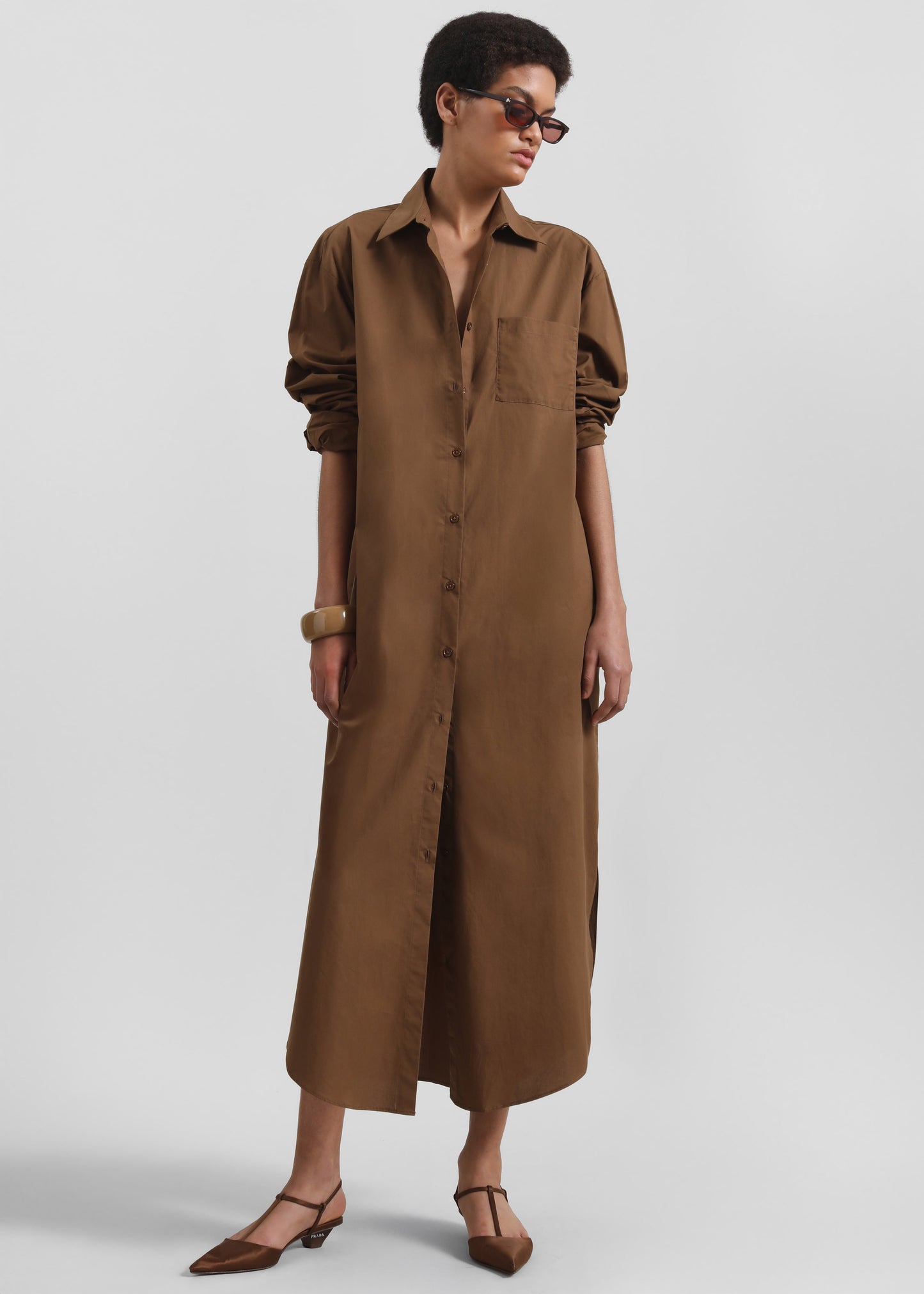 Helena Shirt Dress - Brown