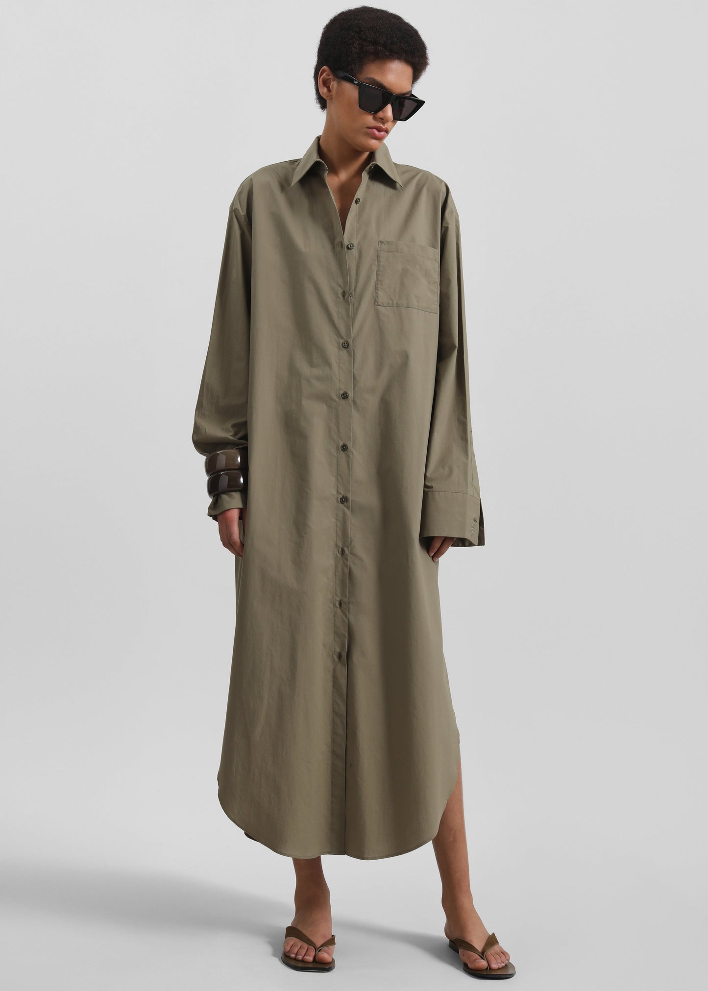 Helena Shirt Dress - Khaki