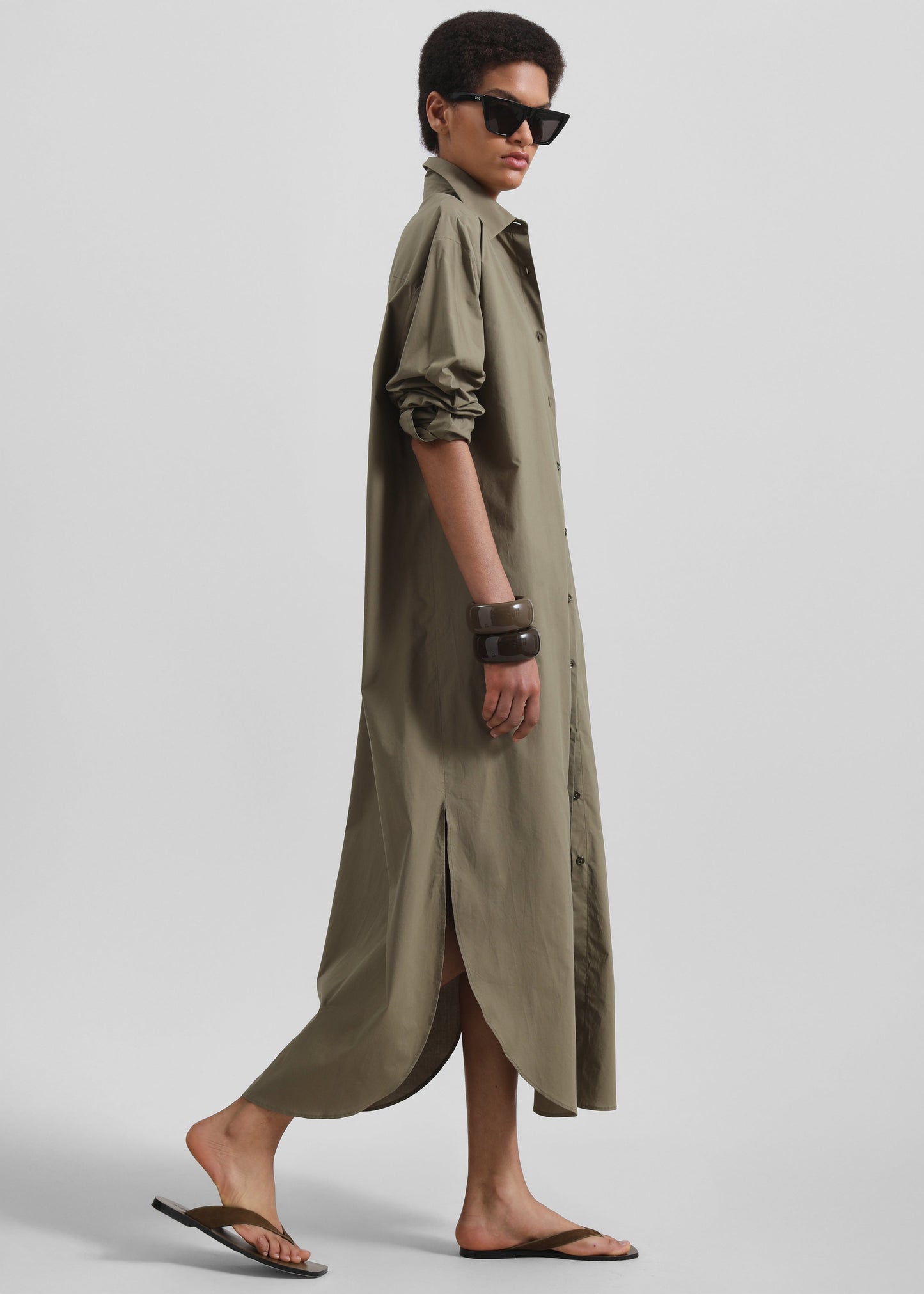 Helena Shirt Dress - Khaki