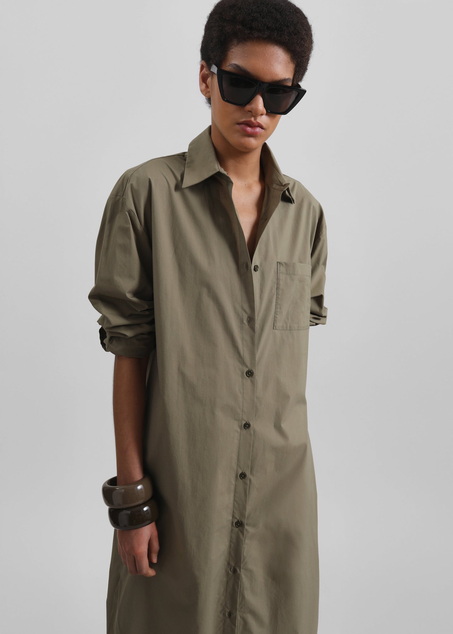 Helena Shirt Dress - Khaki