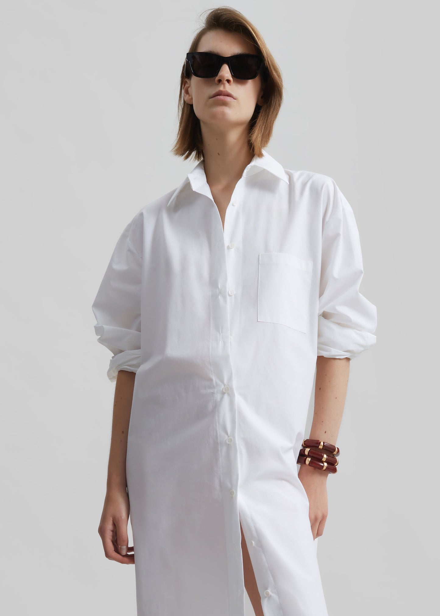 Helena Shirt Dress - White