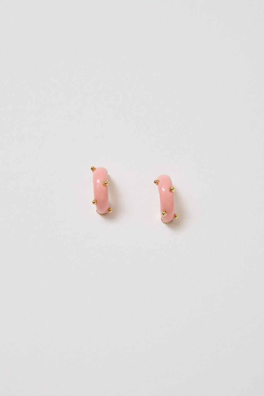 Hannayoo Works Mini Moon Earrings in Pink
