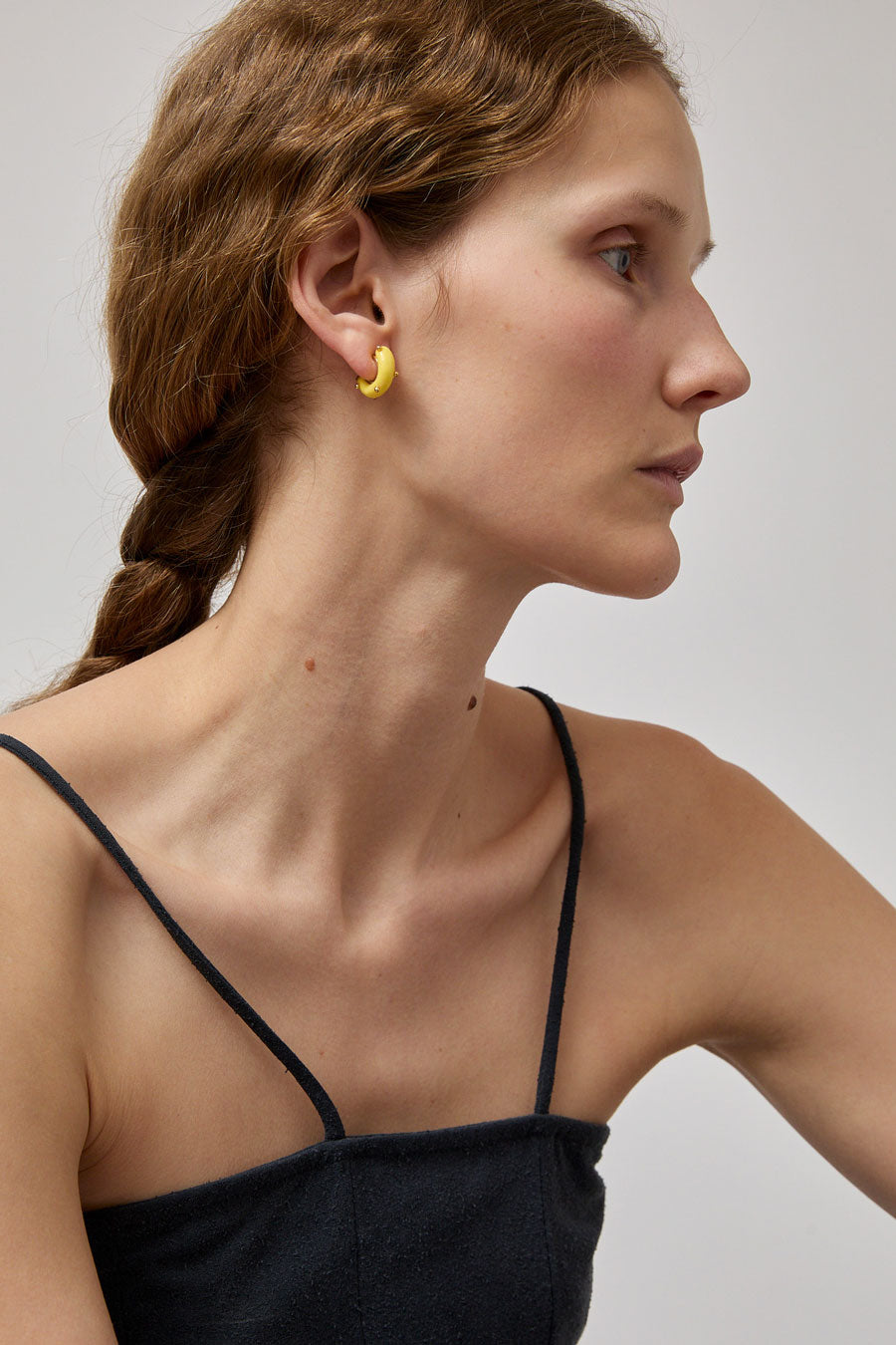Hannayoo Works Mini Moons Earrings in Butter Yellow