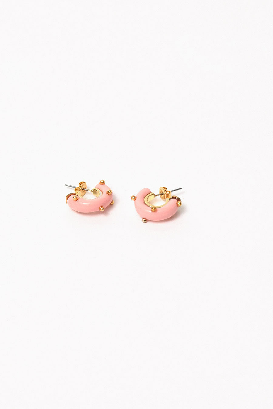 Hannayoo Works Mini Moon Earrings in Pink