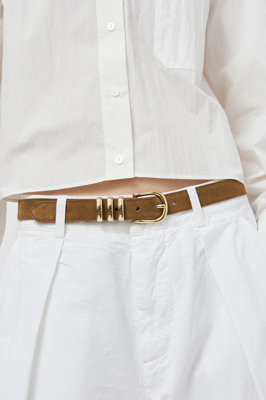 Herbert Frere Soeur La Iena Velours Belt in Tobacco