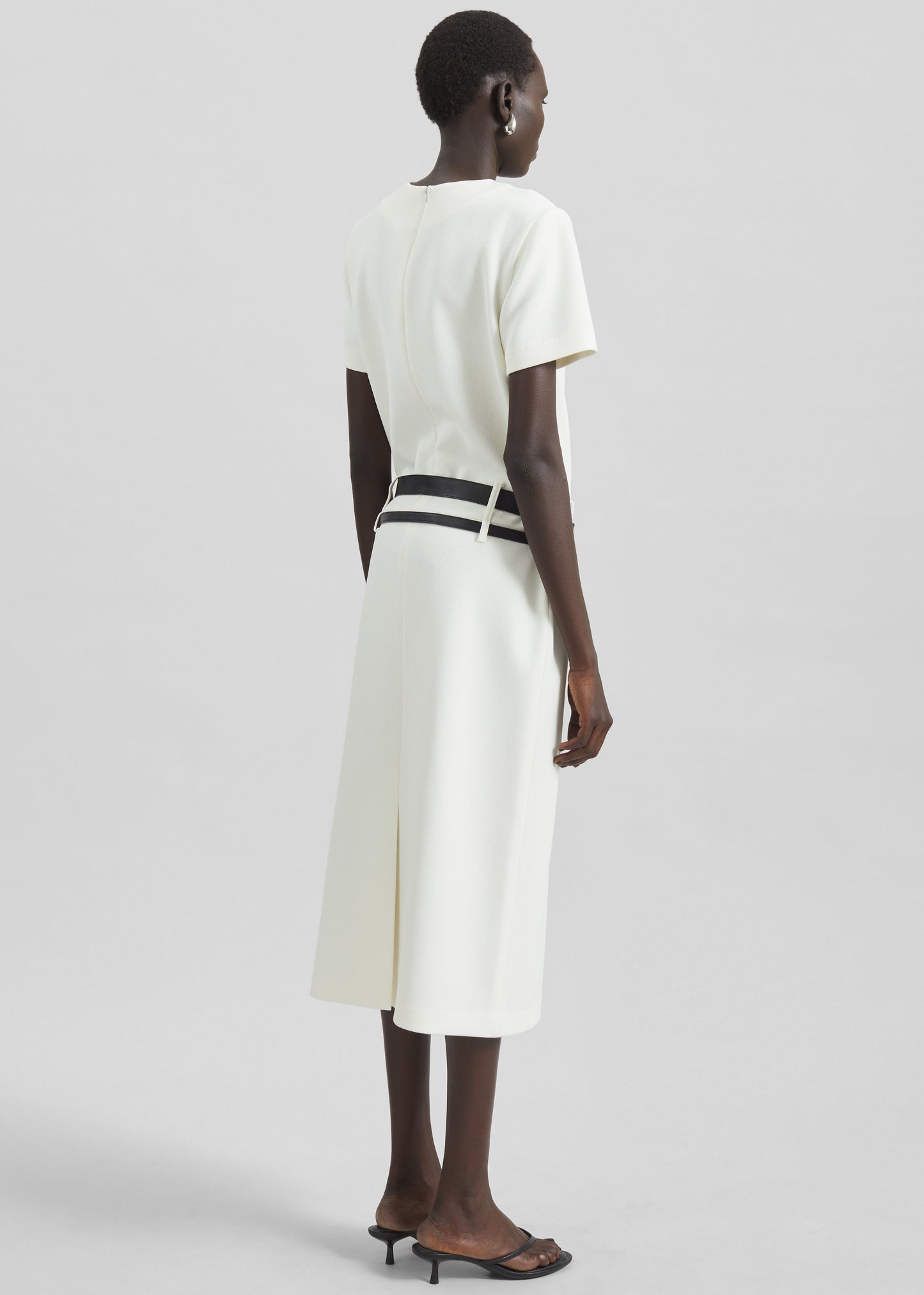 Kaniva Double Belt Loop Midi Dress - Ivory